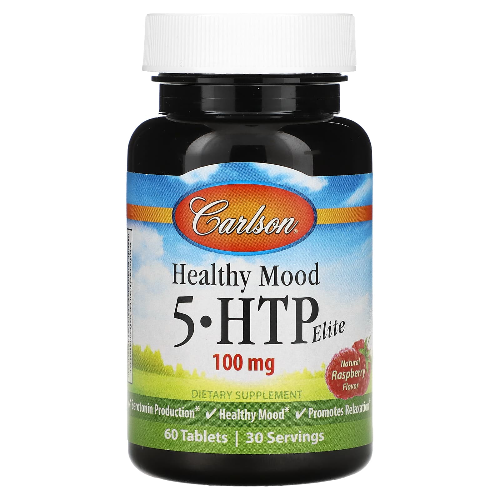 Carlson, Healthy Mood, 5-HTP Elite, Natural Raspberry, 100 mg, 60 Tablets (50 mg per Tablet) - B00H4GUVR0
