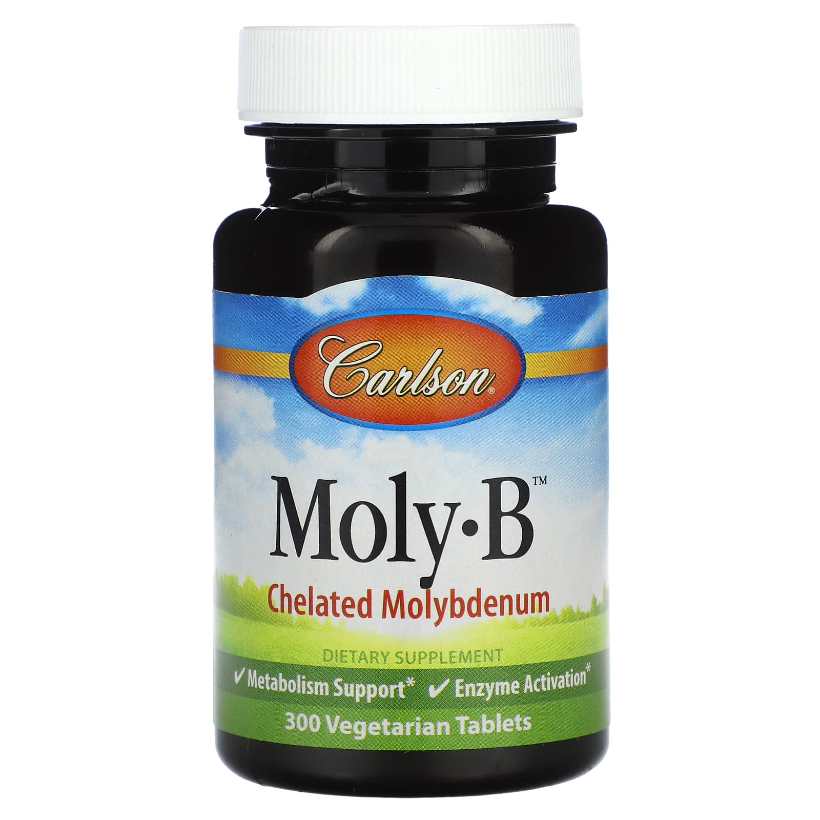 Carlson, Moly-B™, Chelated Molybdenum, 300 Vegetarian Tablets