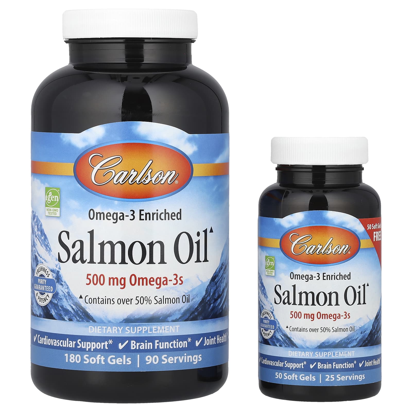 Carlson, Omega-3 Enriched Salmon Oil, 230 Soft Gels - B001LF39OM