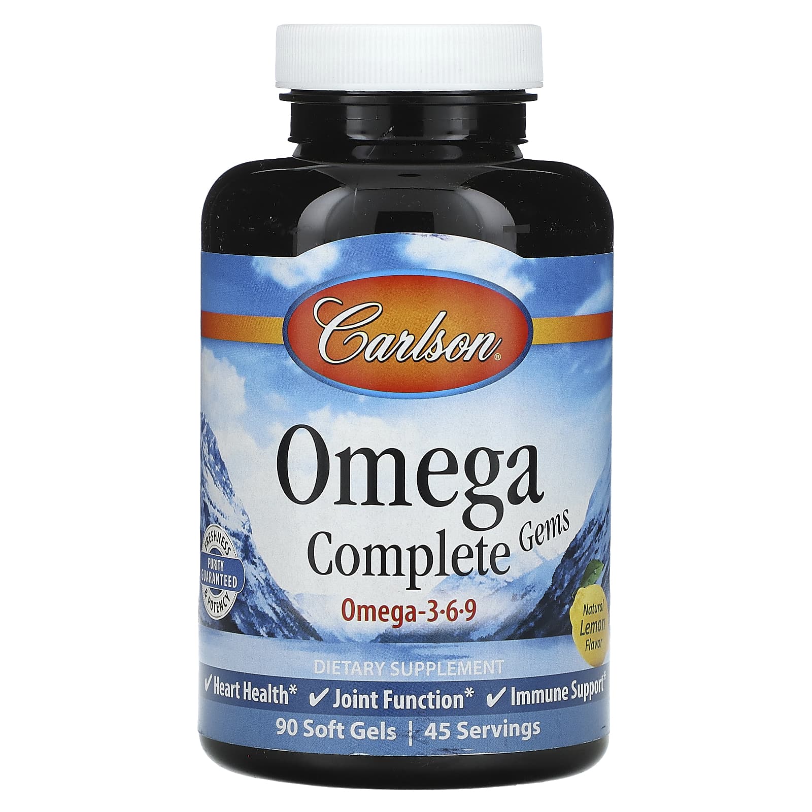 Carlson, Omega Complete Gems, Omega 3-6-9, Natural Lemon, 90 Soft Gels - B005J1NYKI
