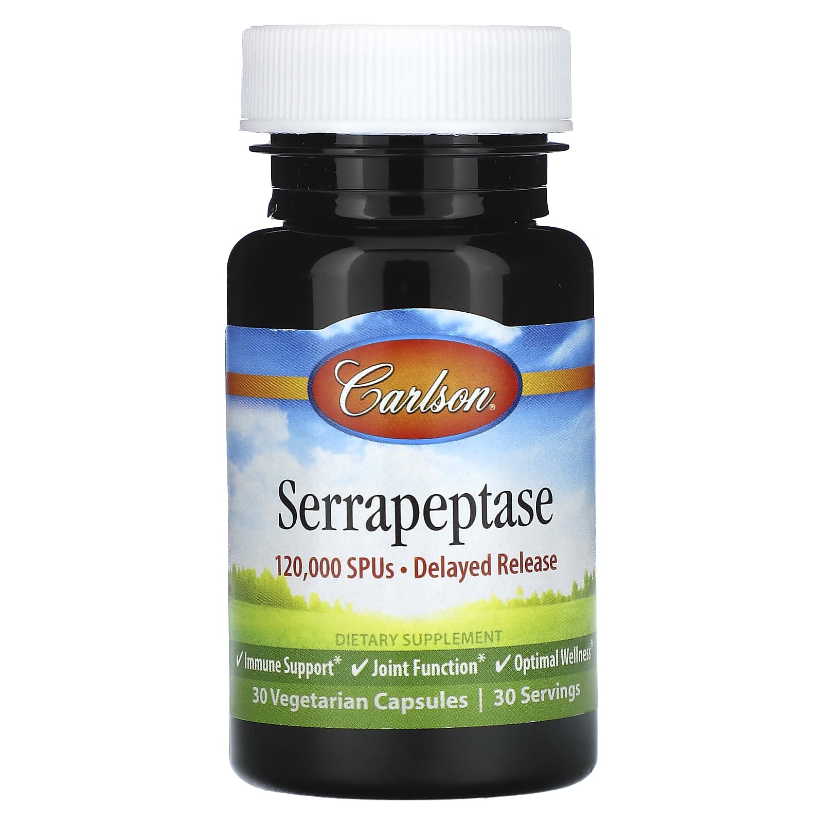 Carlson, Serrapeptase, Delayed Release, 120,000 SPUs, 30 Vegetarian Capsules - B06Y2BCHHW