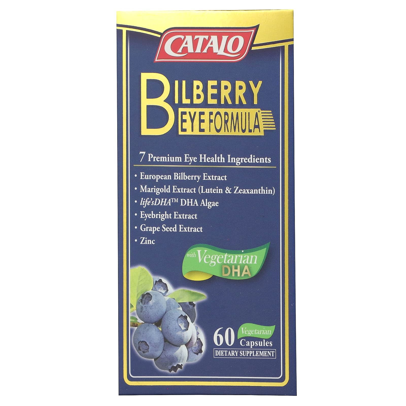 CATALO, Bilberry Eye Formula, 60 Vegetarian Capsules - B0CHBQ6Y4Z