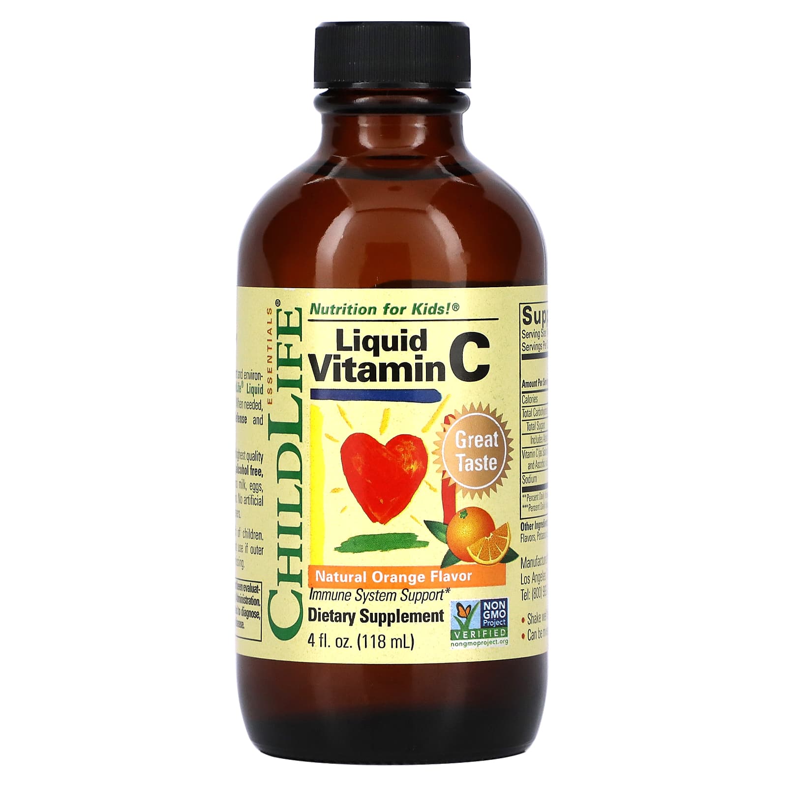 ChildLife Essentials, Liquid Vitamin C, Natural Orange, 4 fl oz (118.5 ml) - B006H9R1KA