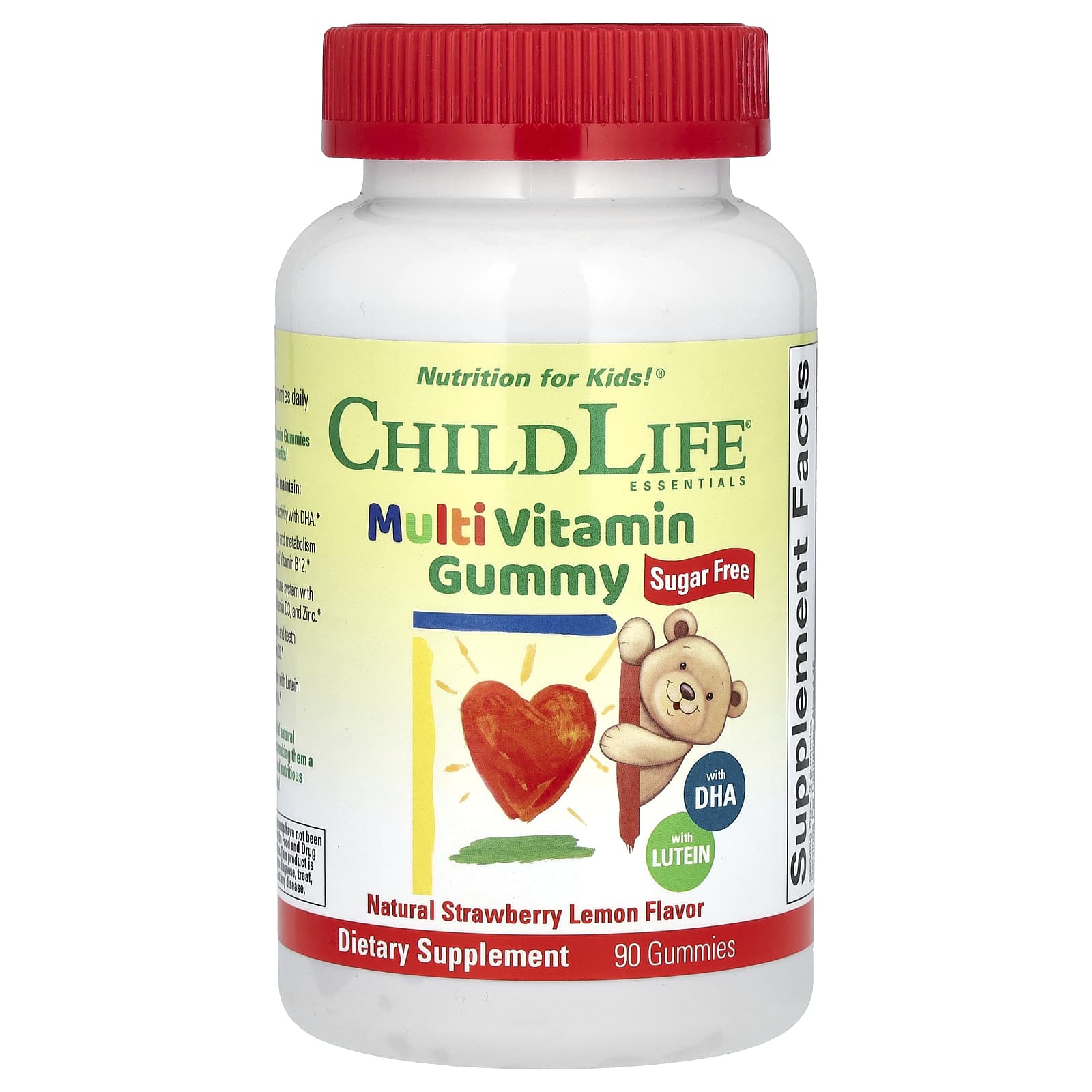 ChildLife Essentials, Multi Vitamin Gummy, Sugar Free, Natural Strawberry Lemon, 90 Gummies - B0CZPHSDFB