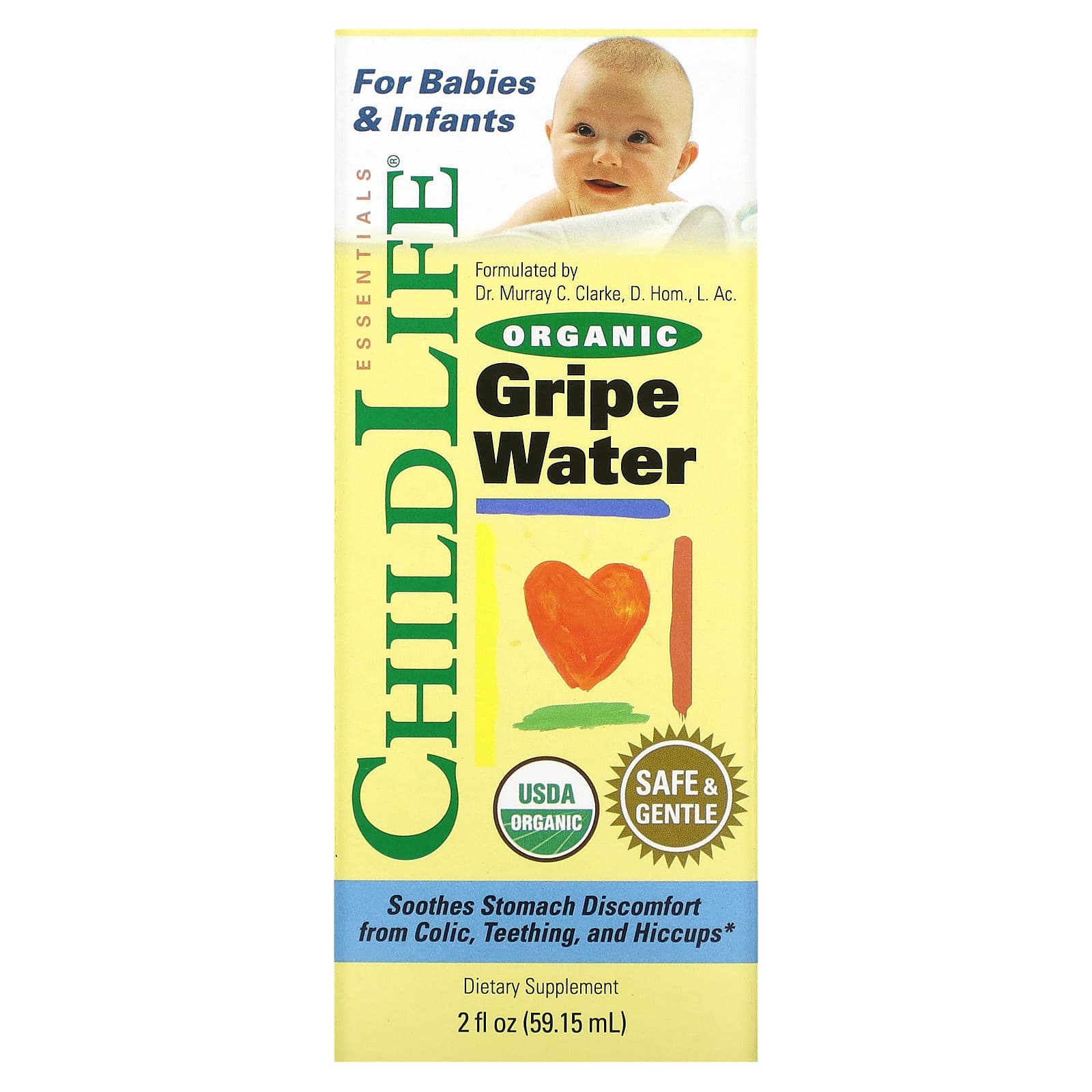 ChildLife Essentials, Organic Gripe Water, 2 fl oz (59.15 ml) - B06WGWZJQB