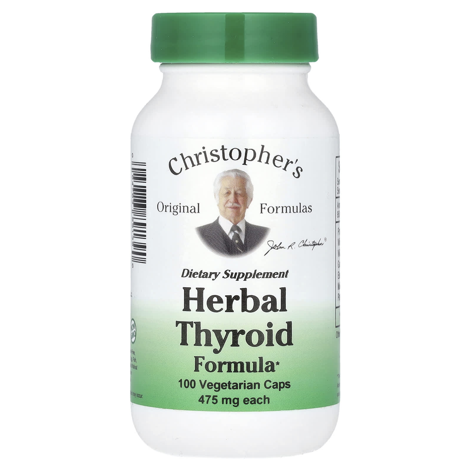 Christopher's Original Formulas, Herbal Thyroid Formula, 950 mg, 100 Vegetarian Caps (475 mg per Capsule) - B000BNVE7O