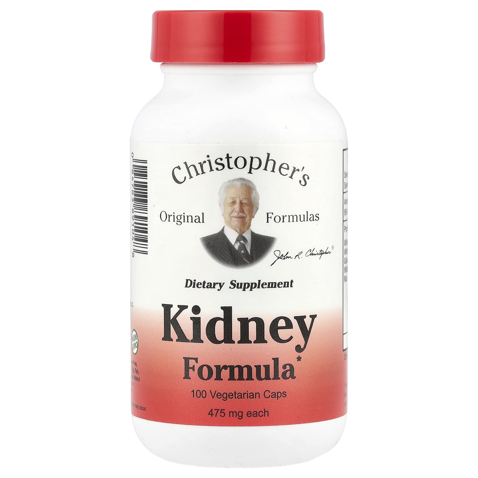 Christopher's Original Formulas, Kidney Formula, 475 mg, 100 Vegetarian Caps - B000N3BZIA