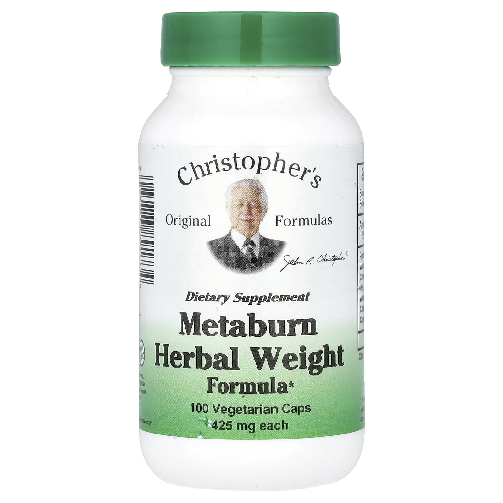 Christopher's Original Formulas, Metaburn Herbal Weight Formula, 1,275 mg, 100 Vegetarian Caps (425 mg per Capsule) - 