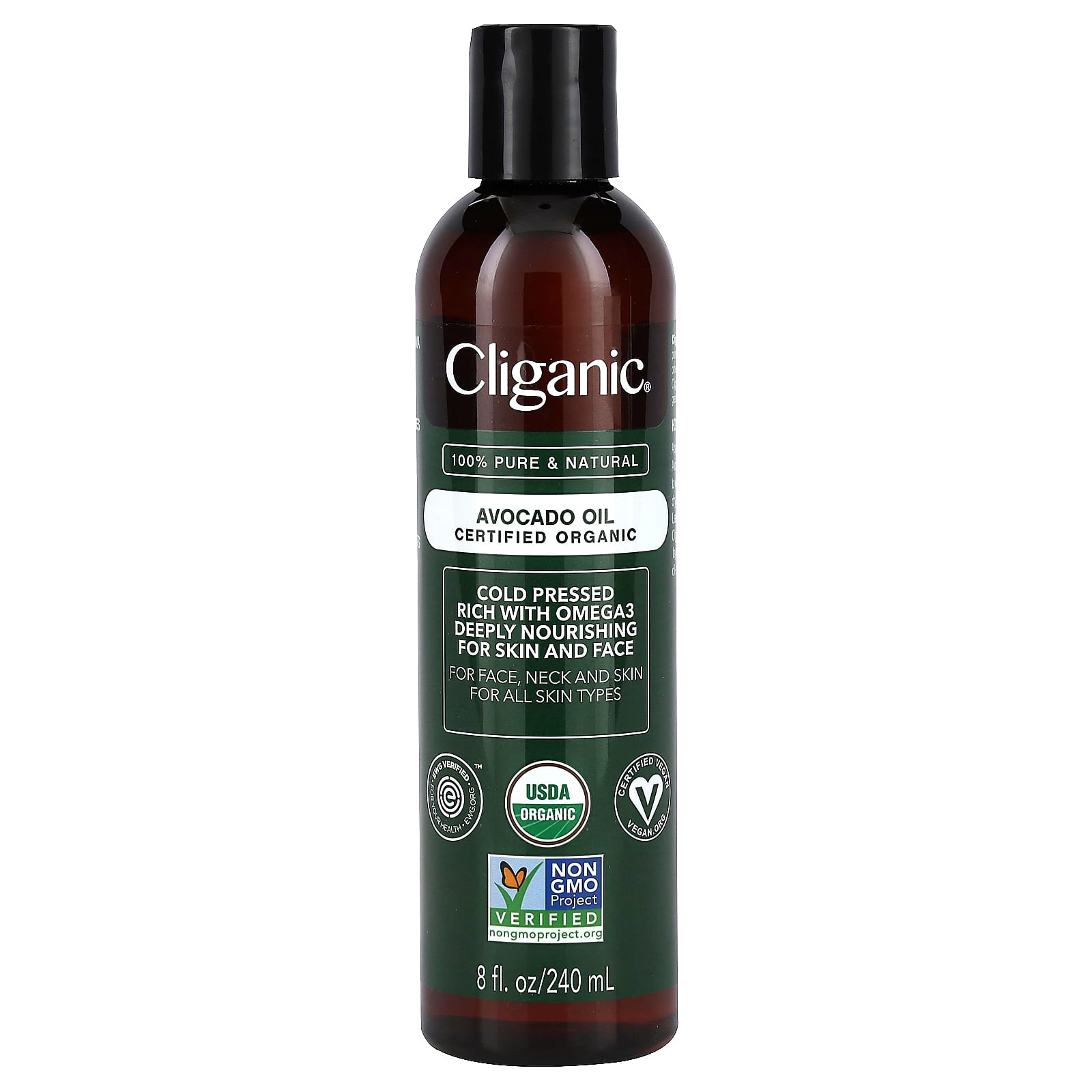 Cliganic, Organic Avocado Oil, 8 fl oz (240 ml) - B0BC9FS7PR