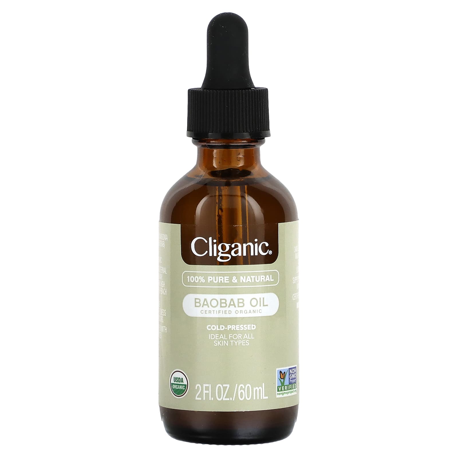 Cliganic, Pure & Natural, Baobab Oil, 2 fl oz (60 ml) - B095PBM7JX