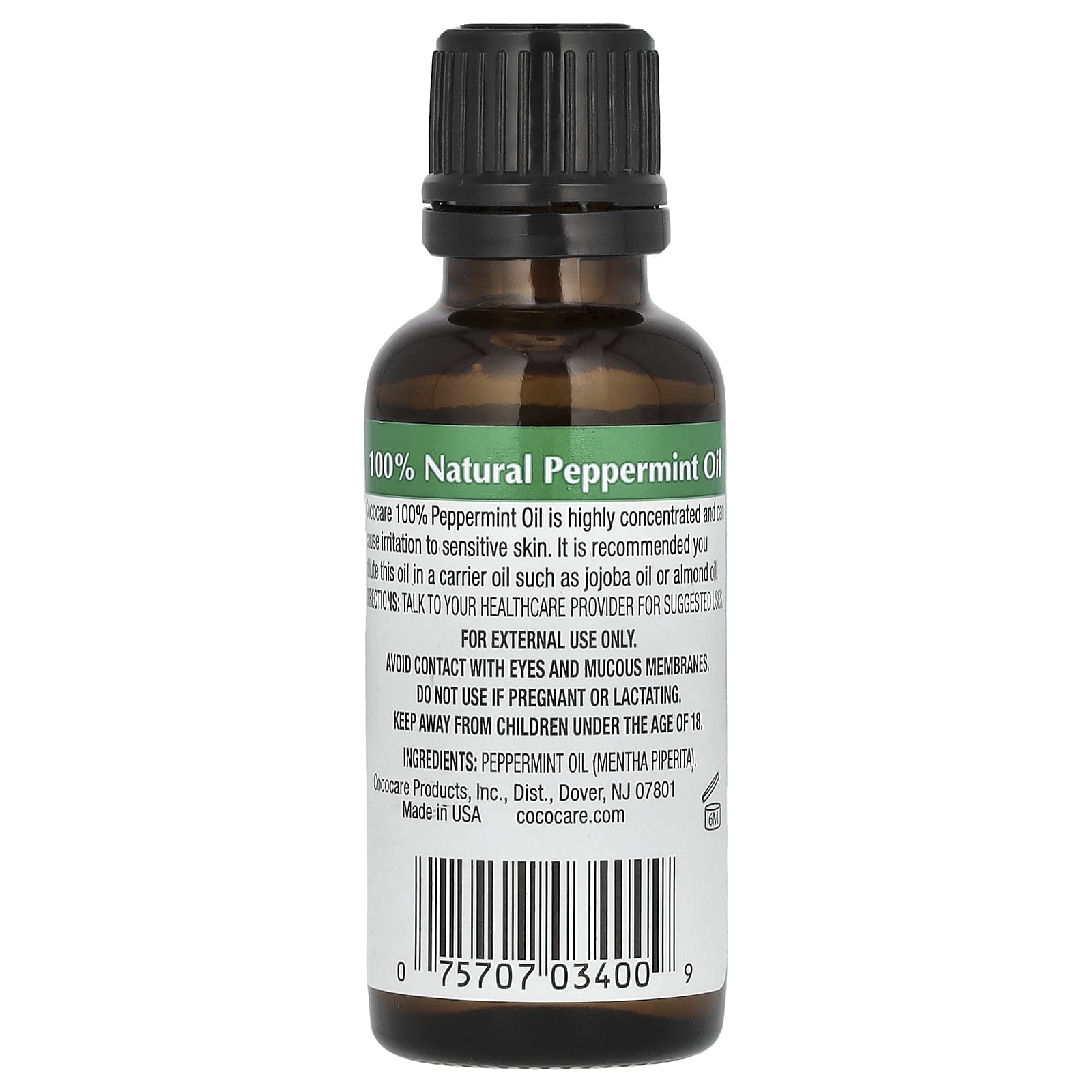 Cococare, 100% Natural Peppermint Oil, 1 fl oz (30 ml) - B00HK0CP42
