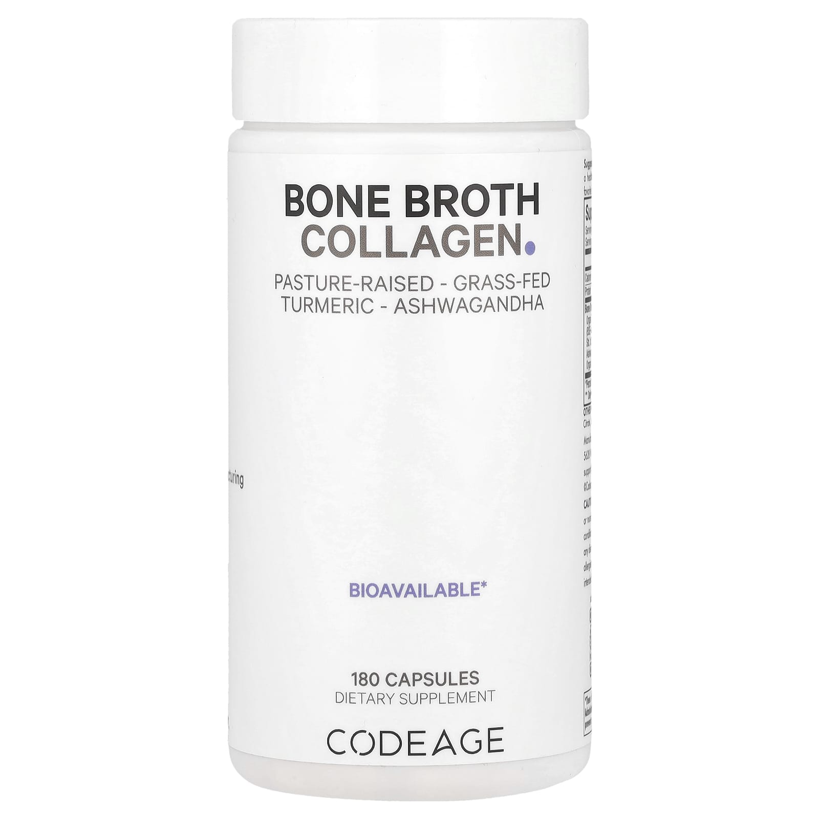 Codeage, Bone Broth Collagen, 180 Capsules