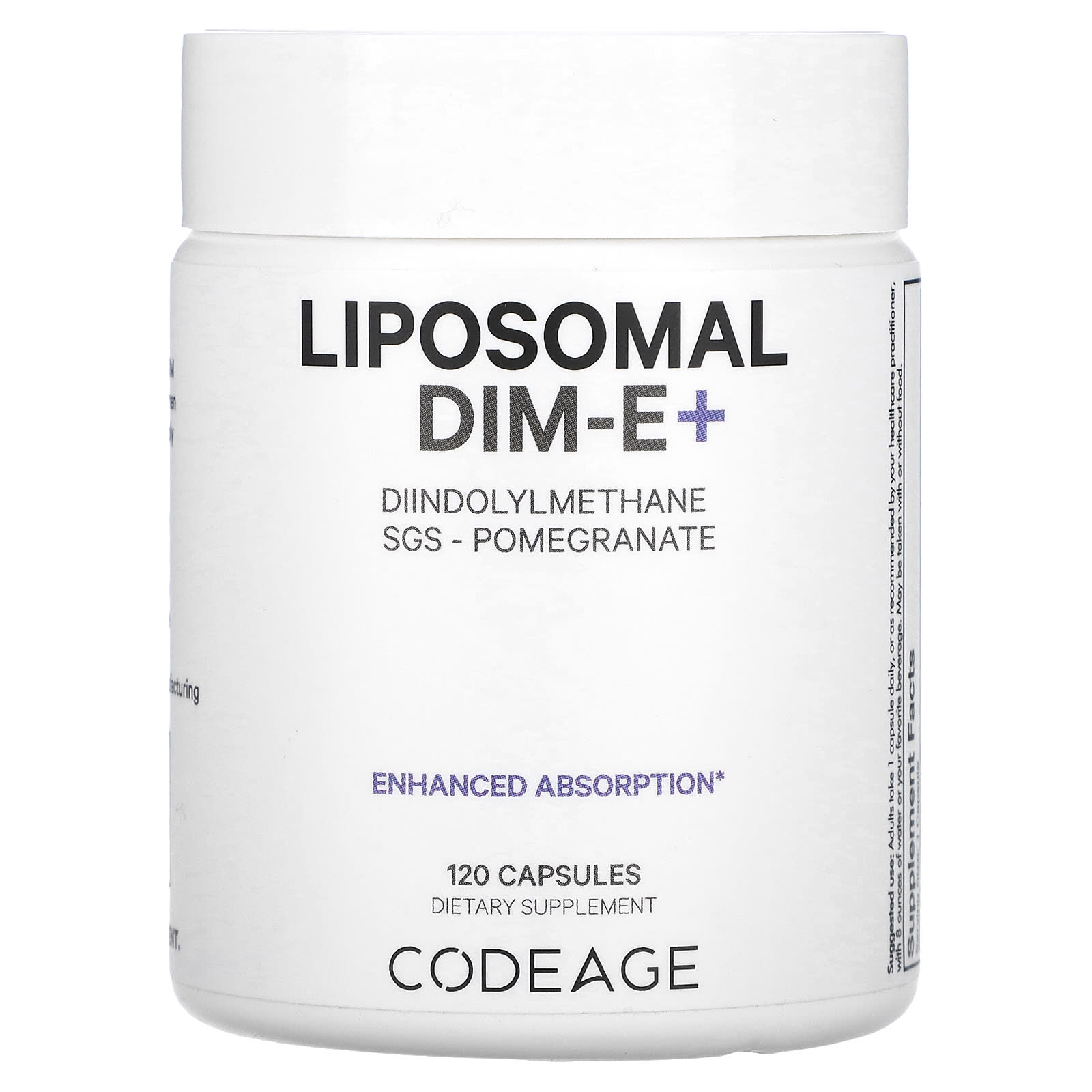 Codeage, Liposmal DIM-E+, Pomegranate, 120 Caps - B0BX4QSRJ6