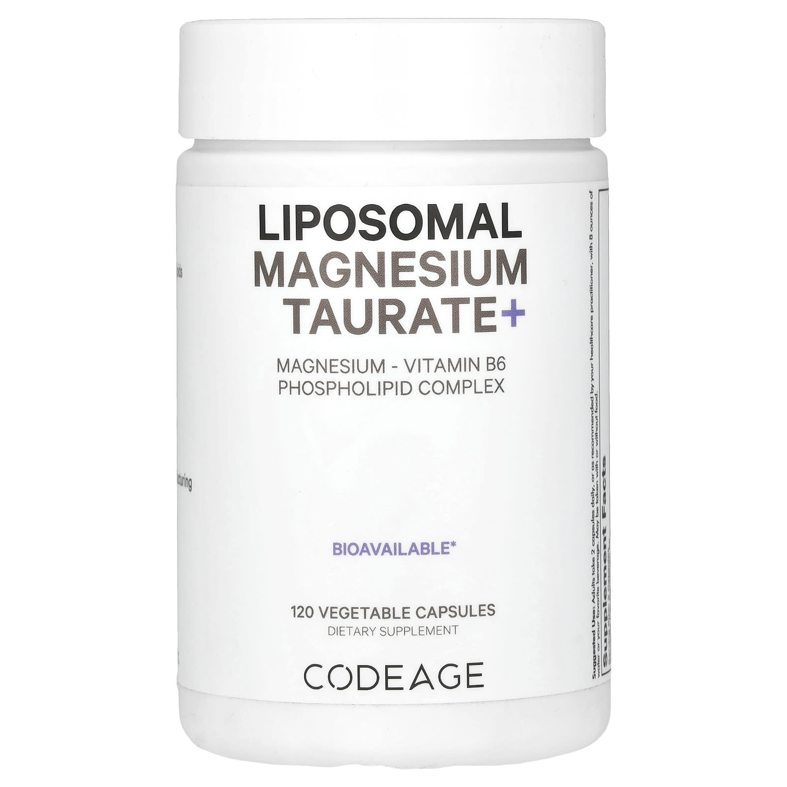 Codeage, Liposomal Magnesium Taurate+, 120 Vegetable Capsules - B0CPTKYYKK