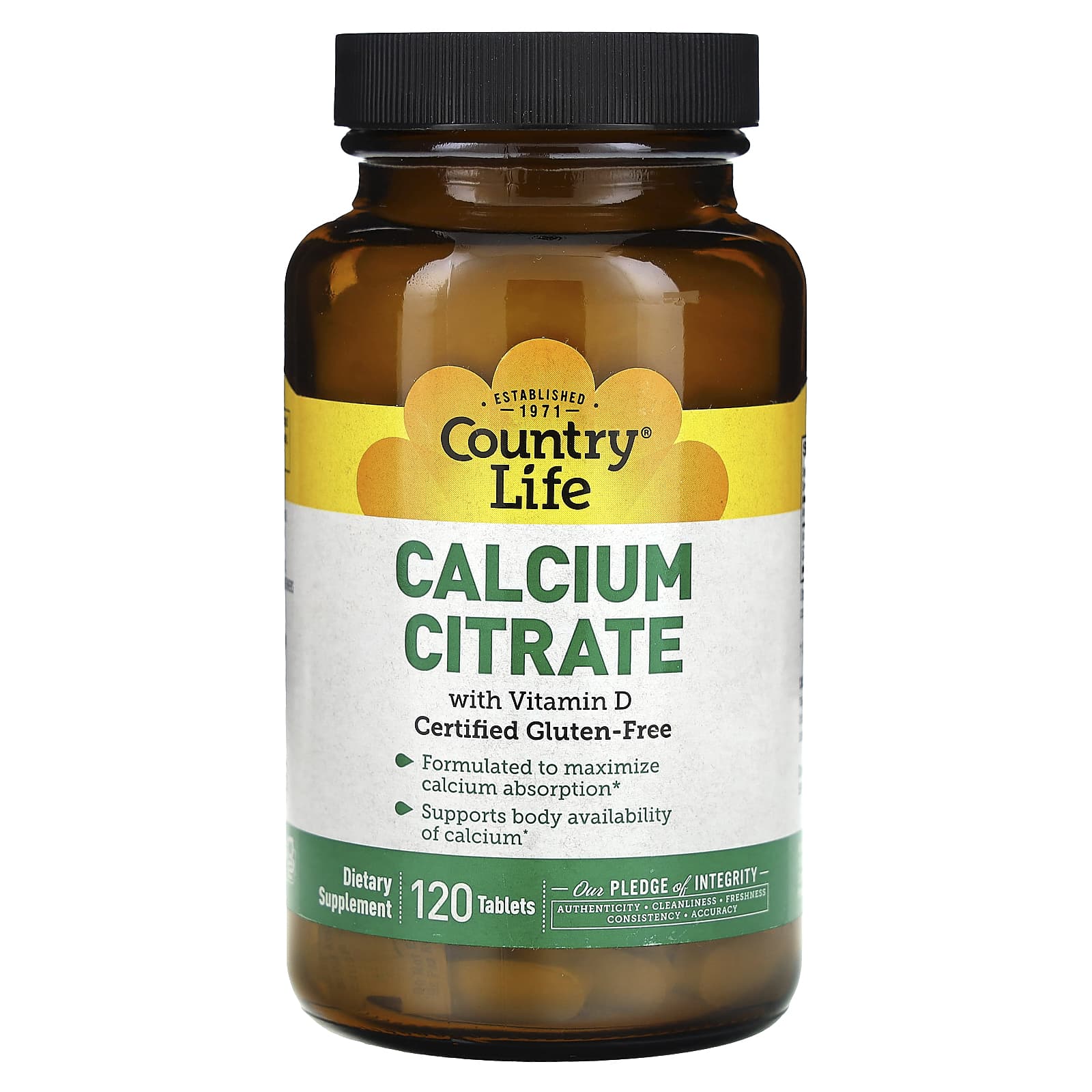 Country Life, Calcium Citrate with Vitamin D, 120 Tablets - B003L8S0KK
