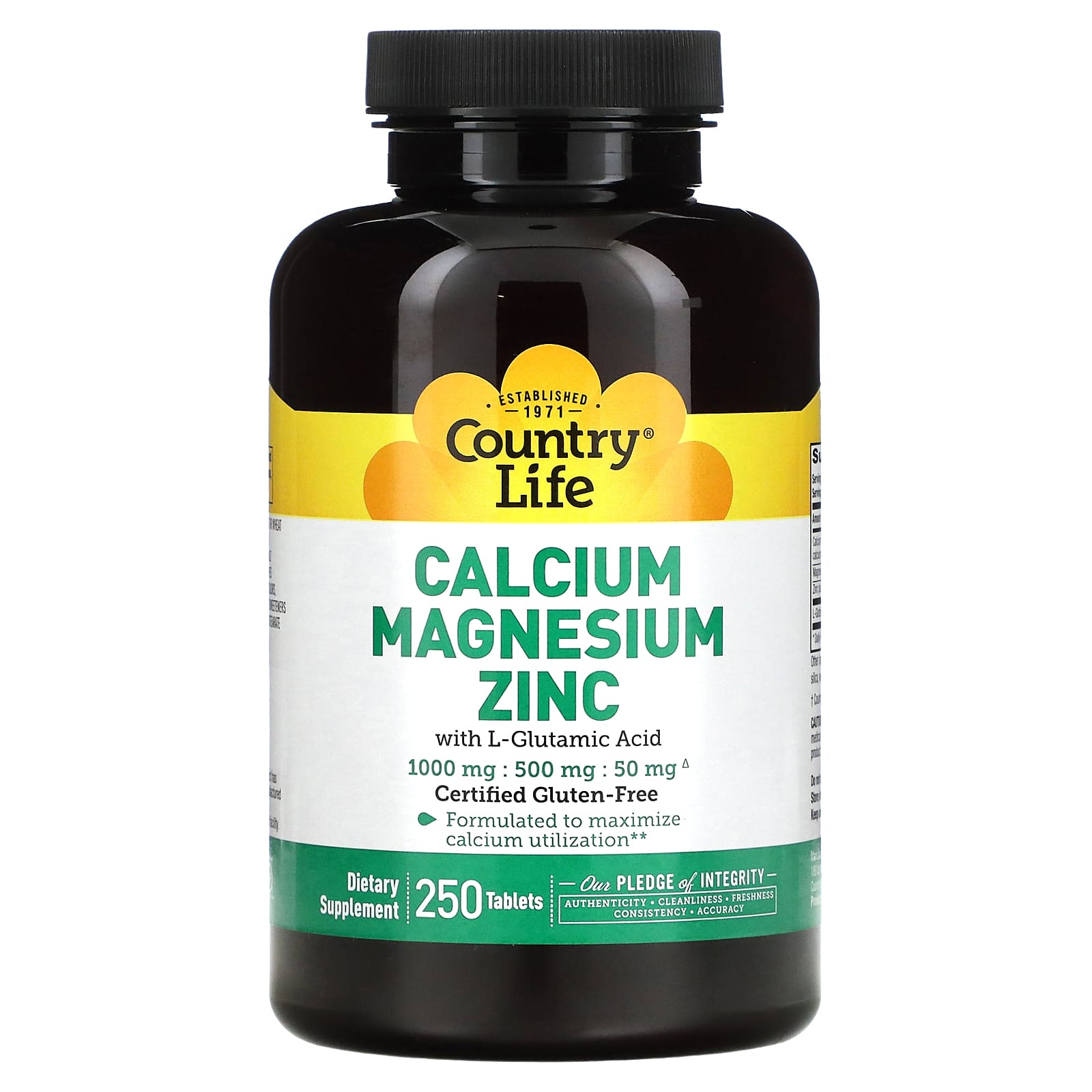 Country Life, Calcium Magnesium Zinc, 250 Tablets - B00020IK46