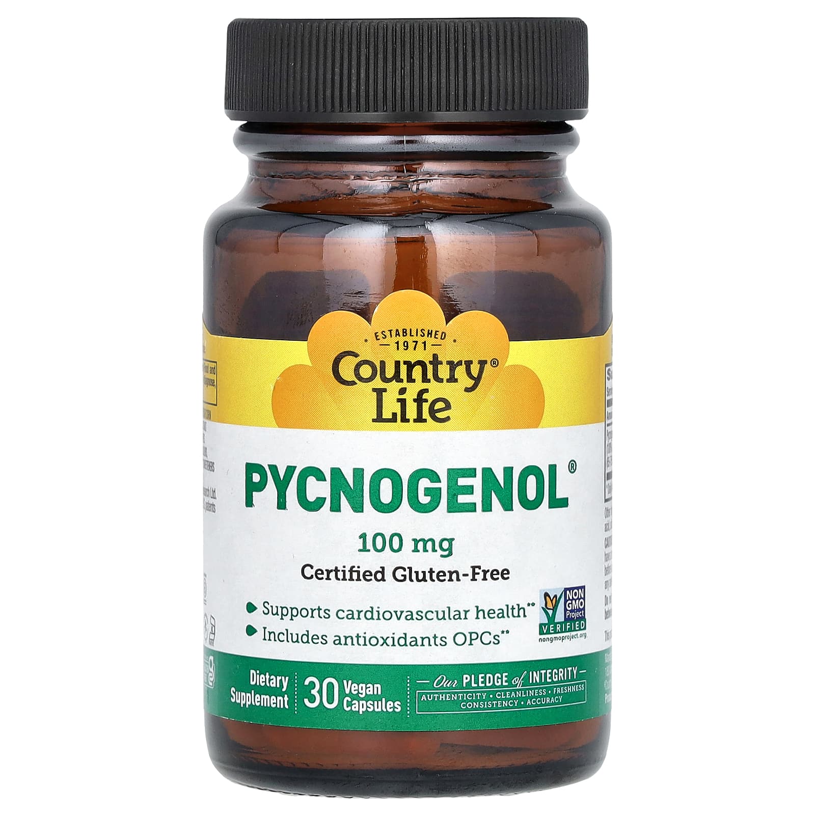 Country Life, Pycnogenol, 100 mg, 30 Vegan Capsules - B000T3JV26