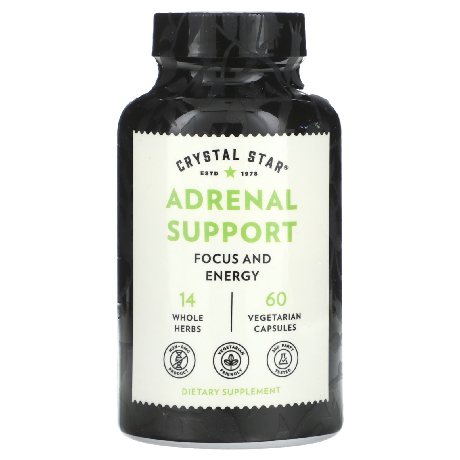 Crystal Star, Adrenal Support, 60 Vegetarian Capsules - B00028LOAA
