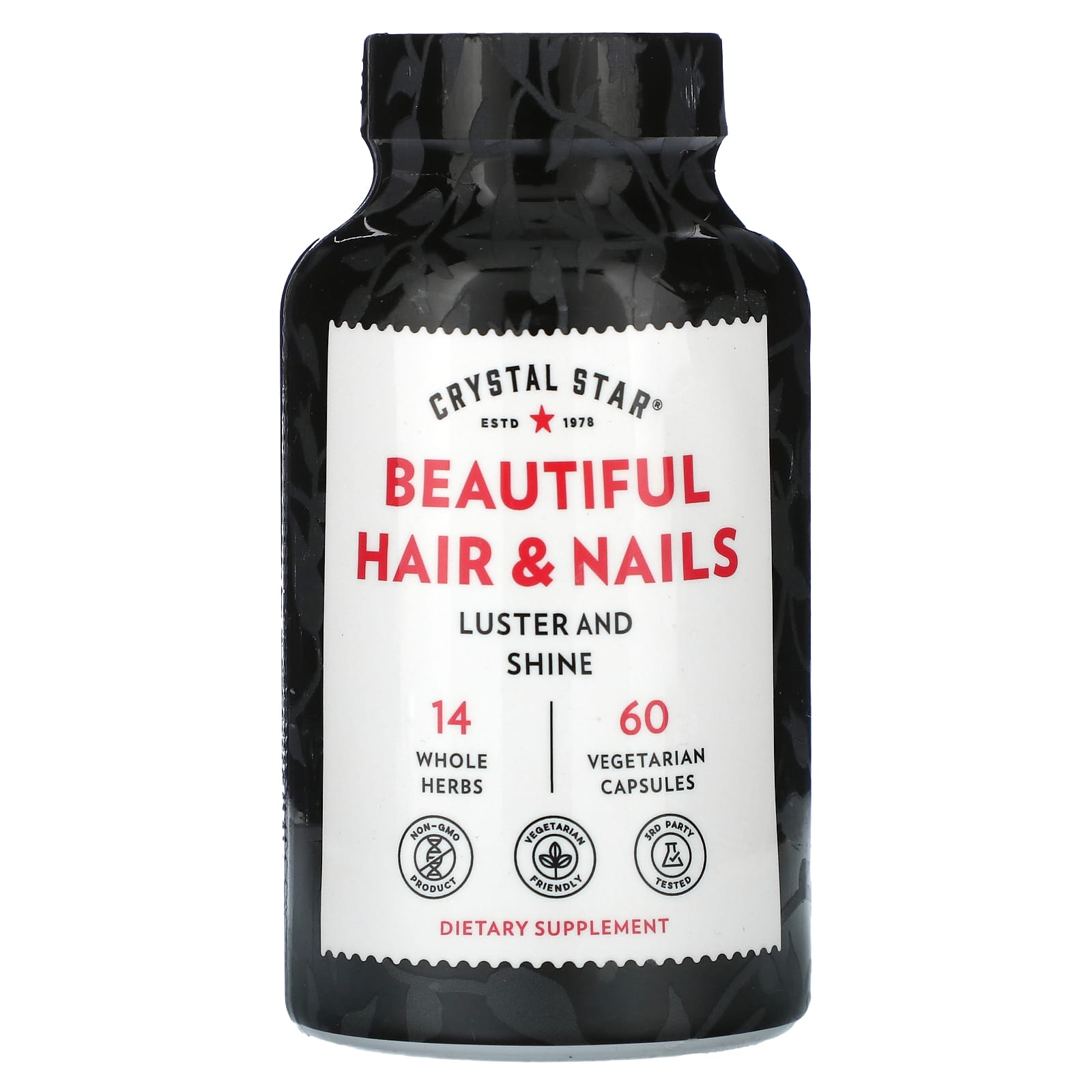Crystal Star, Beautiful Hair & Nails, 60 Vegetarian Capsules - B000I1HFV8