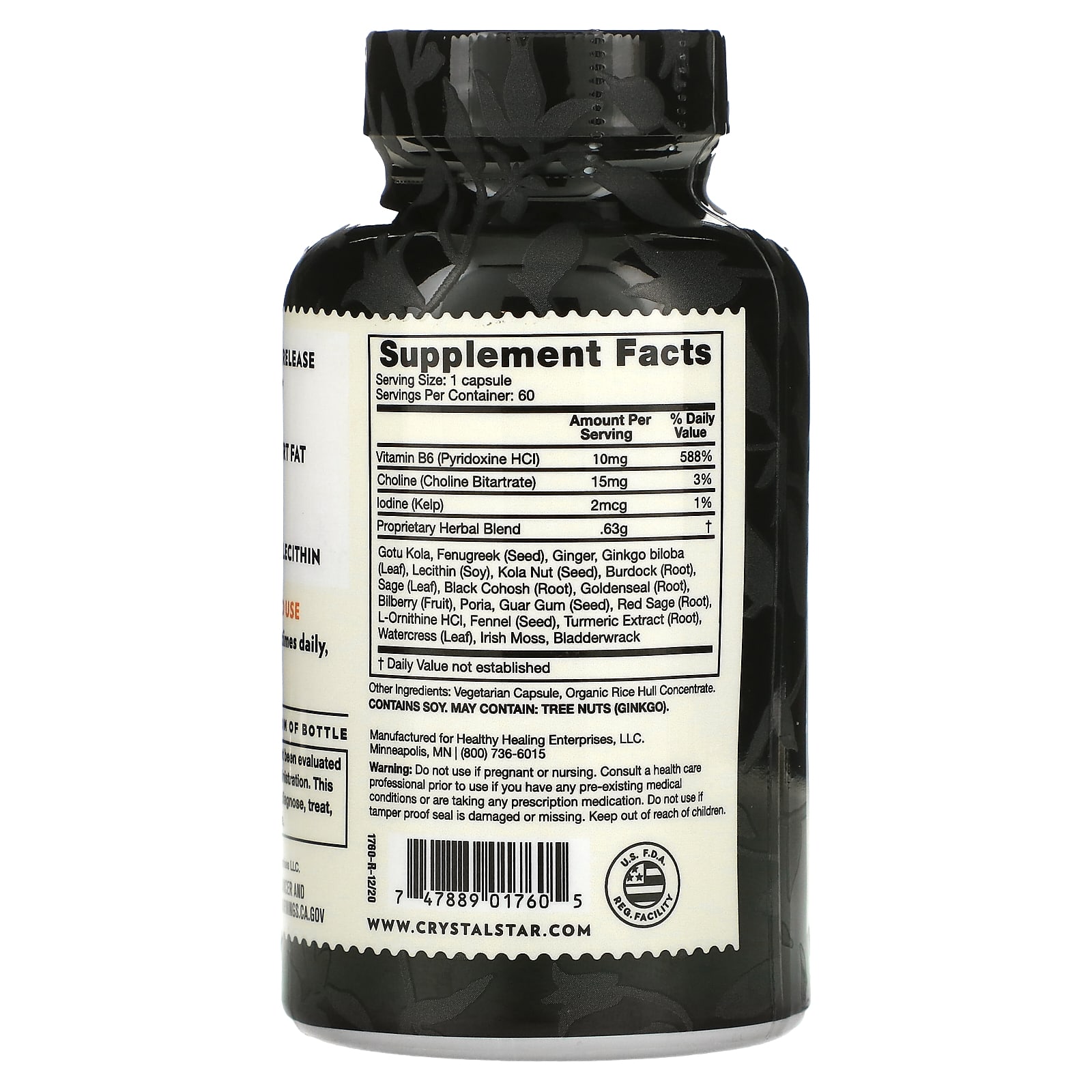 Crystal Star, Cellulite Tone, 60 Vegetarian Caps - B00028LPZ4