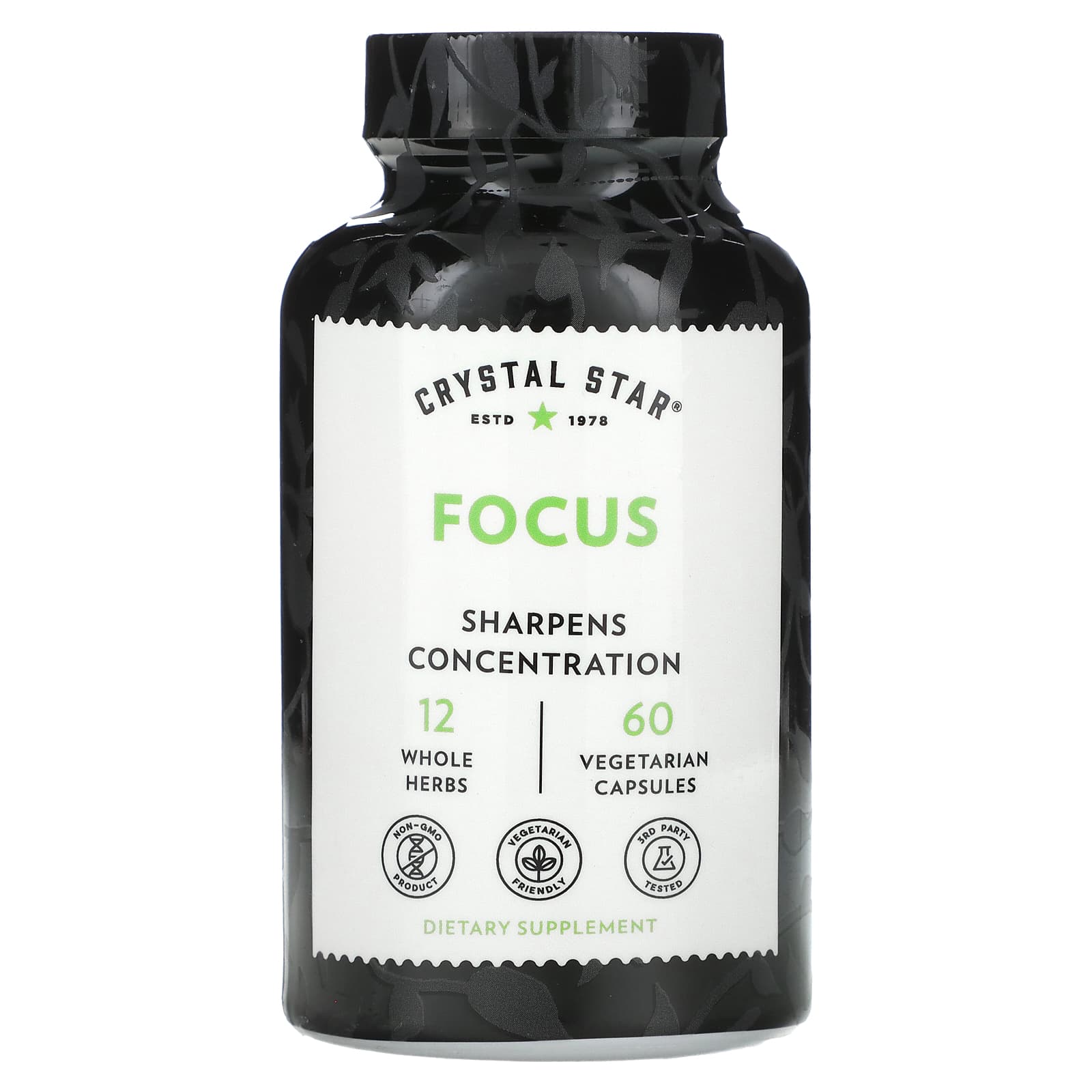 Crystal Star, Focus, 60 Vegetarian Capsules - 