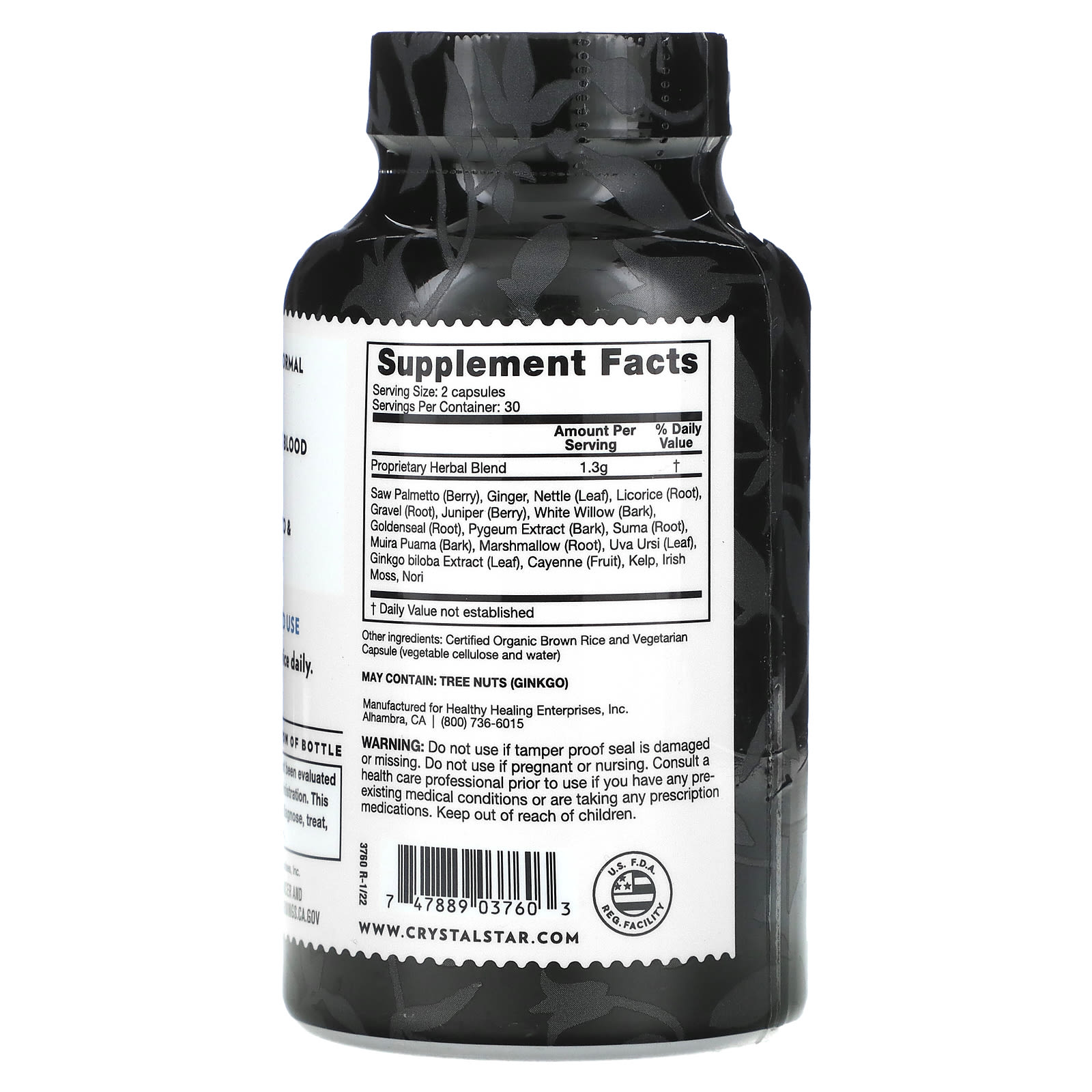 Crystal Star, Prostate Support, 60 Vegetarian Capsules - B000Z98JVS