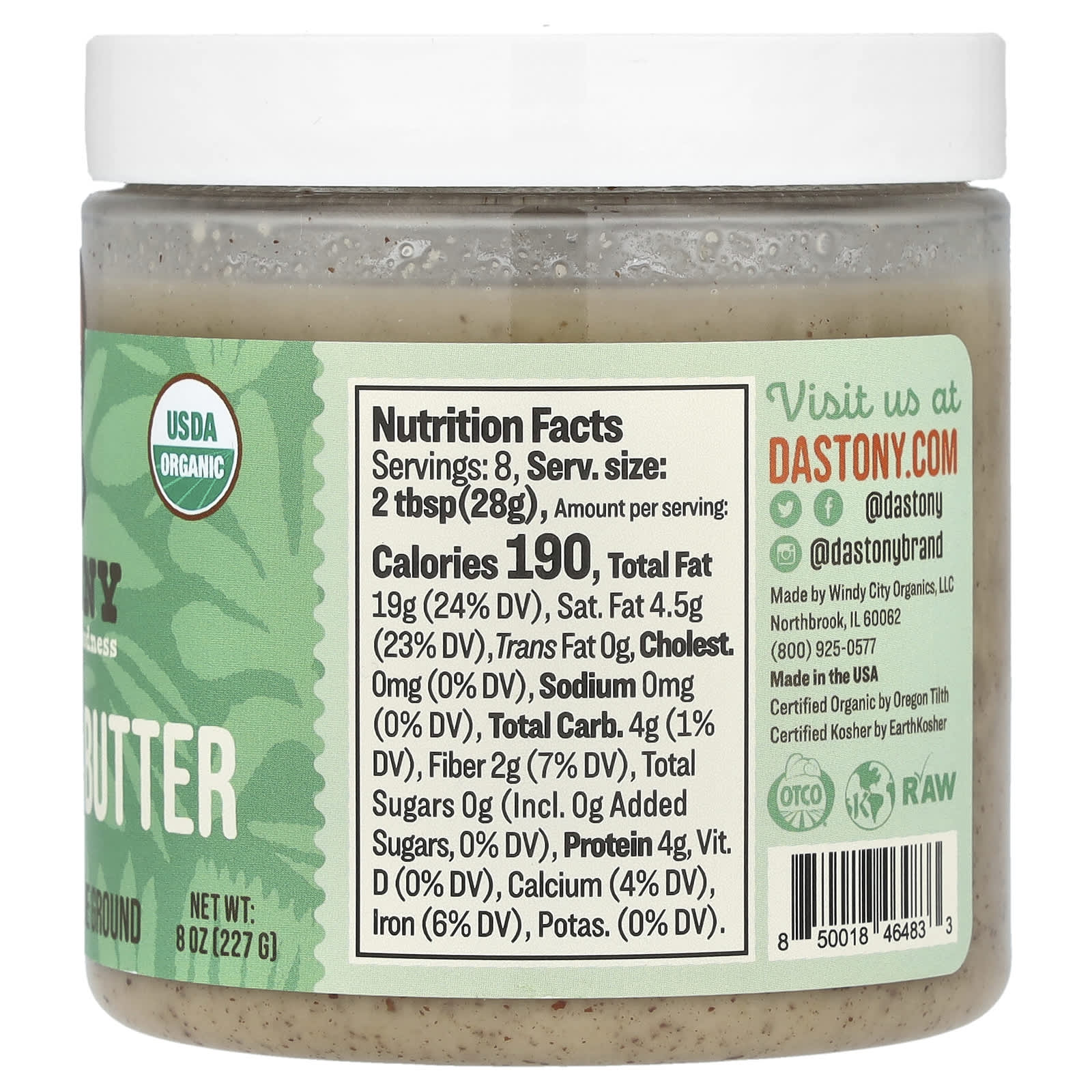 Dastony, Organic Brazil Nut Butter, Ultra Smooth, 8 oz (227 g) - B00B7857HU