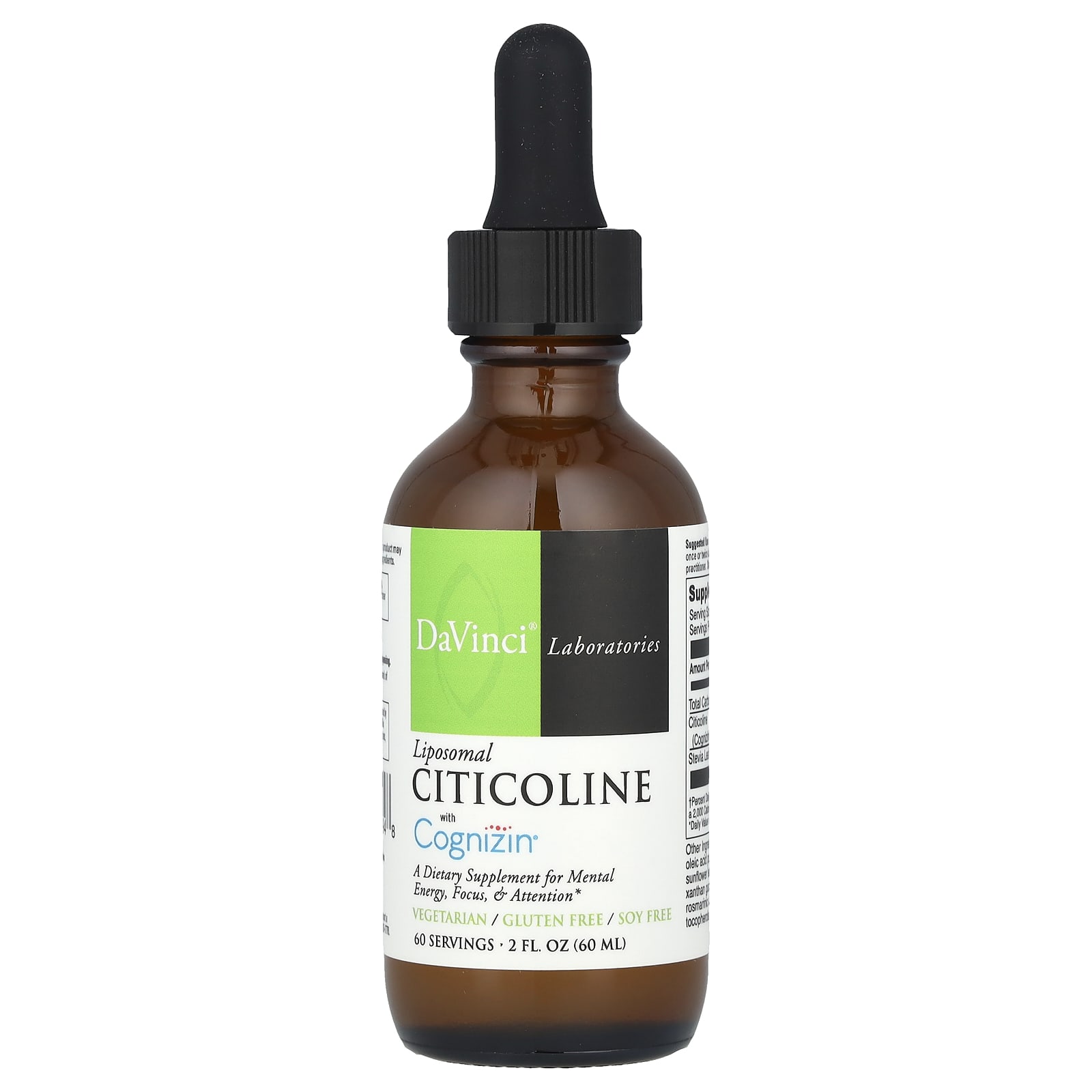 DaVinci Laboratories of Vermont, Liposomal Citicoline with Cognizin®, 2 fl oz (60 ml)