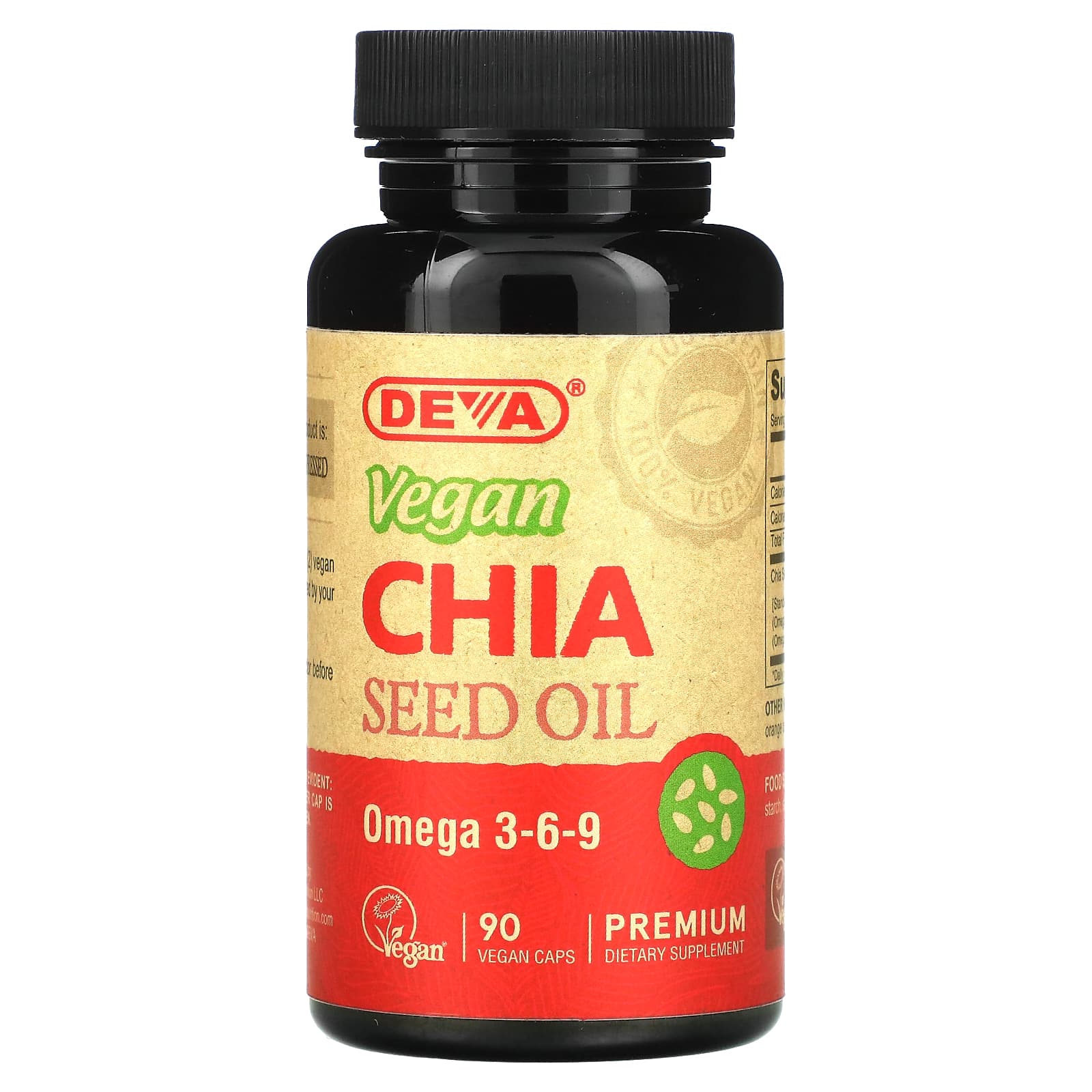 Deva, Premium Vegan Chia Seed Oil, 90 Vegan Caps - B002XDQSU8