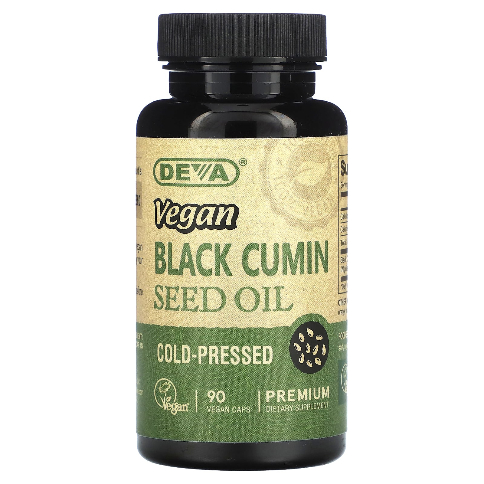 Deva, Vegan Black Cumin Seed Oil, 90 Vegan Caps - B00KHXF2O4