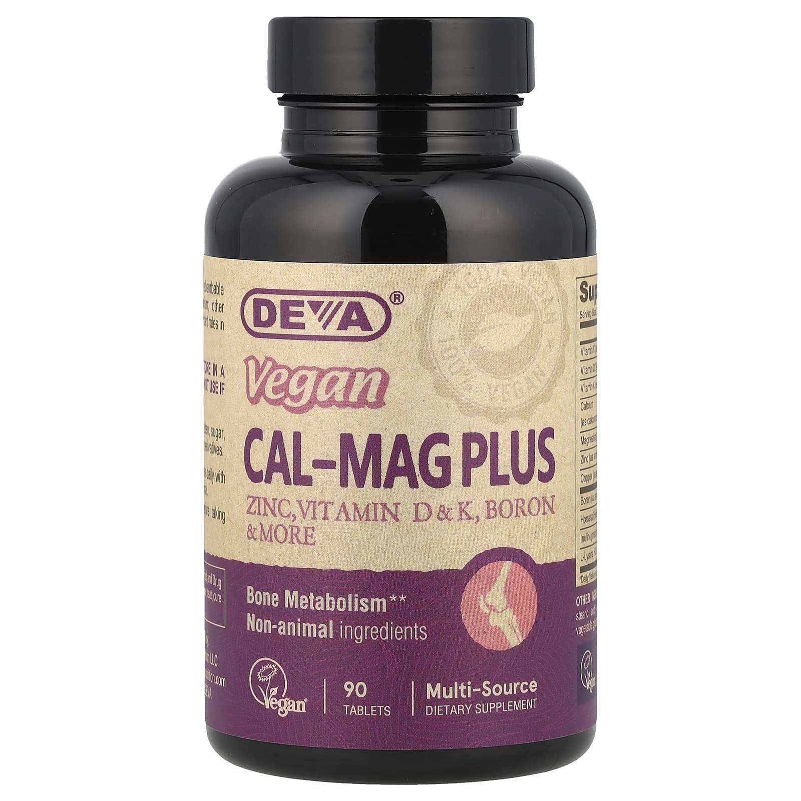 Deva, Vegan Cal-Mag Plus, 90 Tablets - B001GAOI06