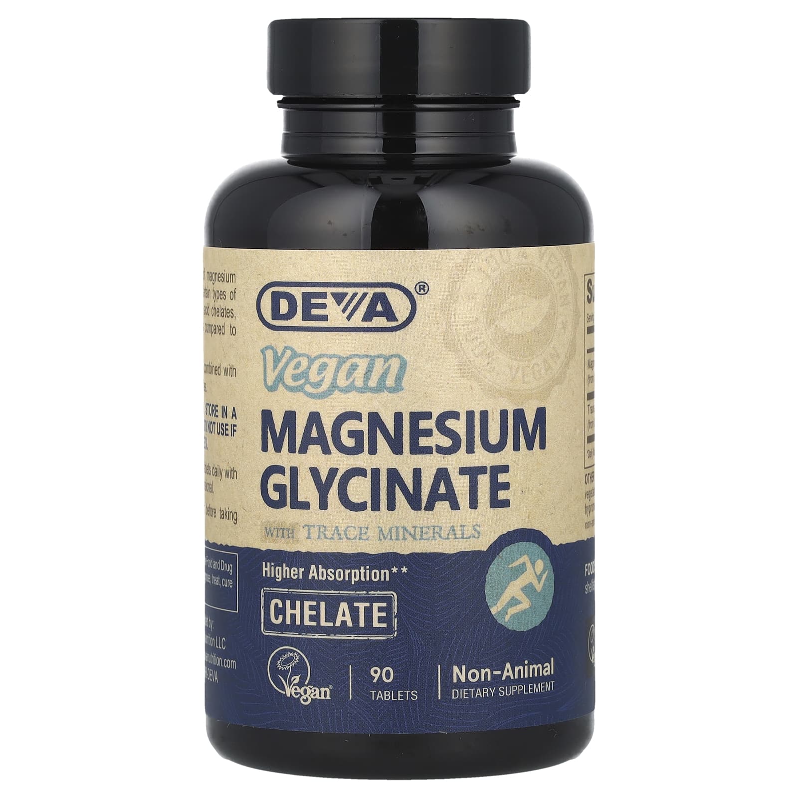 Deva, Vegan Magnesium Glycinate With Trace Minerals, 90 Tablets - B0CZMCHZZH
