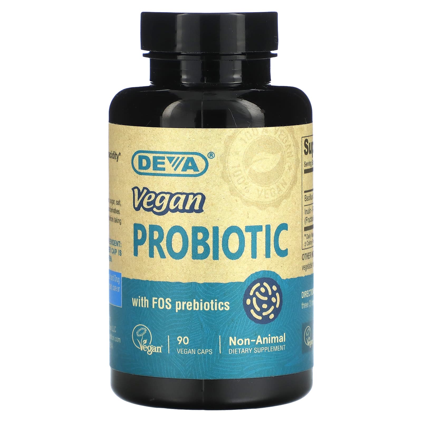 Deva, Vegan Probiotic with FOS Prebiotic, 90 Vegan Capsules