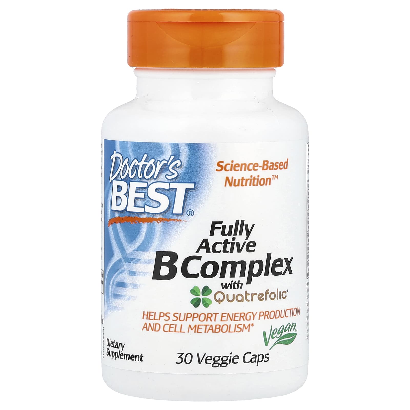 Doctor's Best, Fully Active B Complex with Quatrefolic®, 30 Veggie Caps - B00DWDZPBG