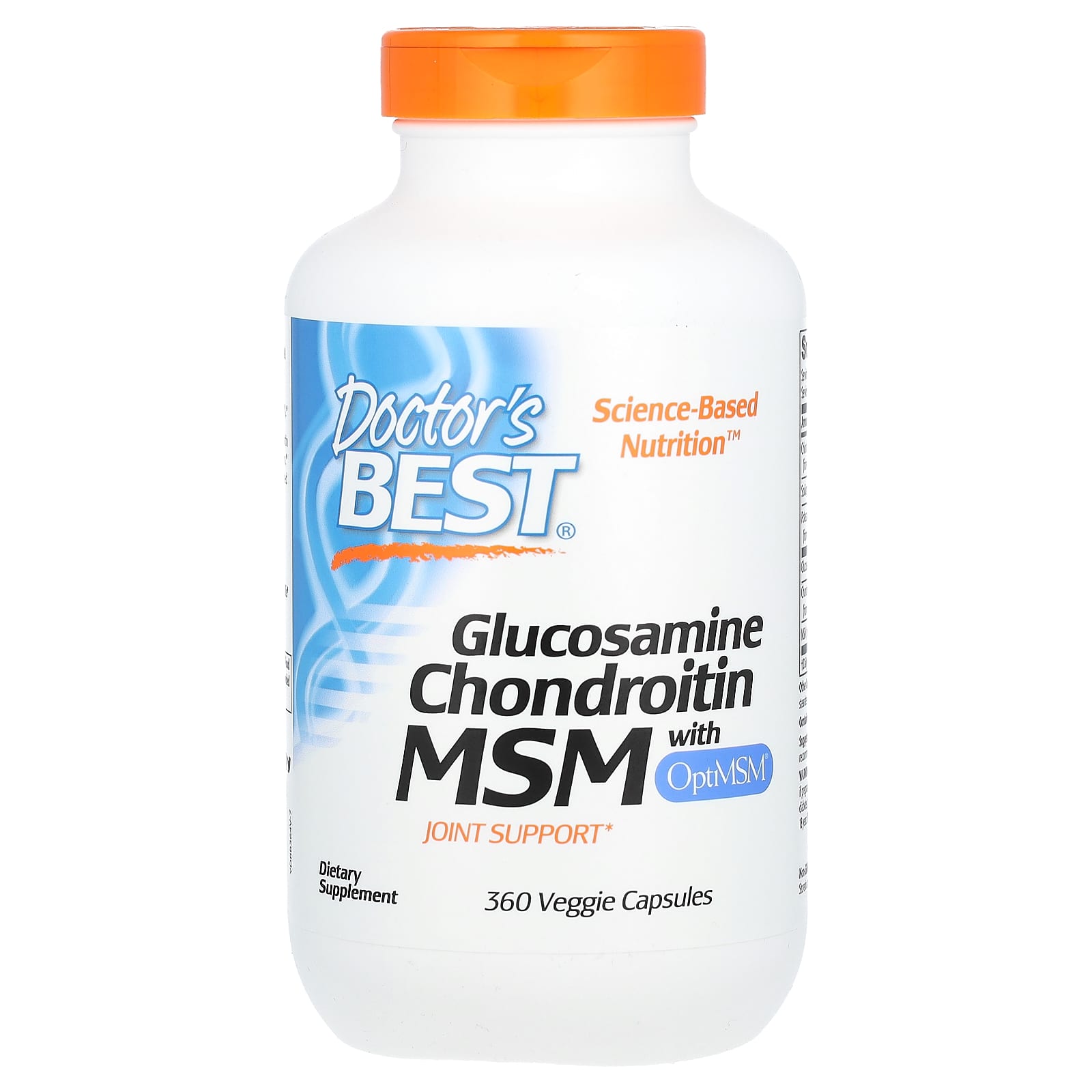 Doctor's Best, Glucosamine Chondroitin MSM with OptiMSM, 360 Veggie Caps - B00KH6Q8X0