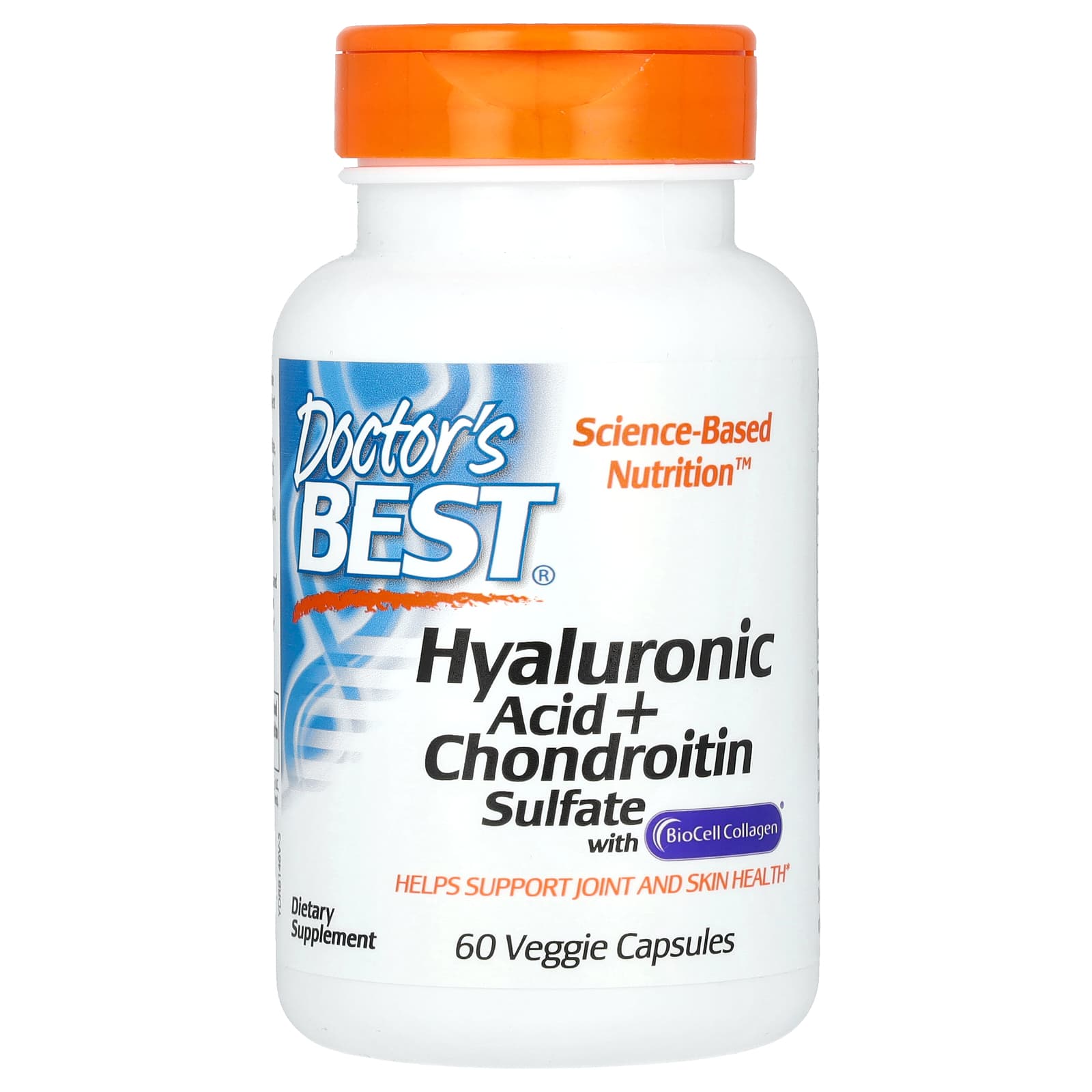 Doctor's Best, Hyaluronic Acid + Chondroitin Sulfate with BioCell Collagen, 60 Veggie Caps - B000NRXNOK