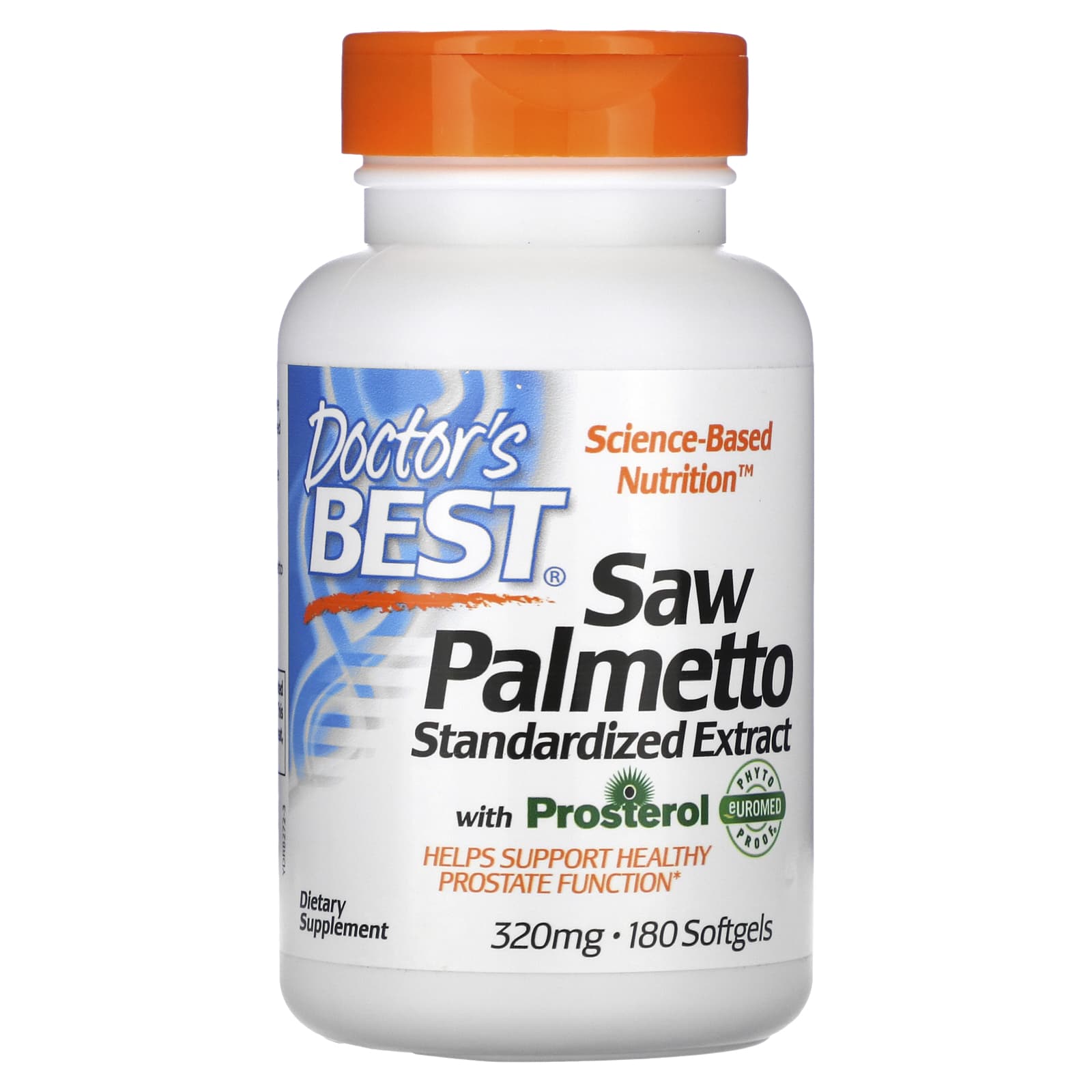 Doctor's Best, Saw Palmetto, Standardized Extract, 320 mg, 180 Softgels - B006RQ6TAG