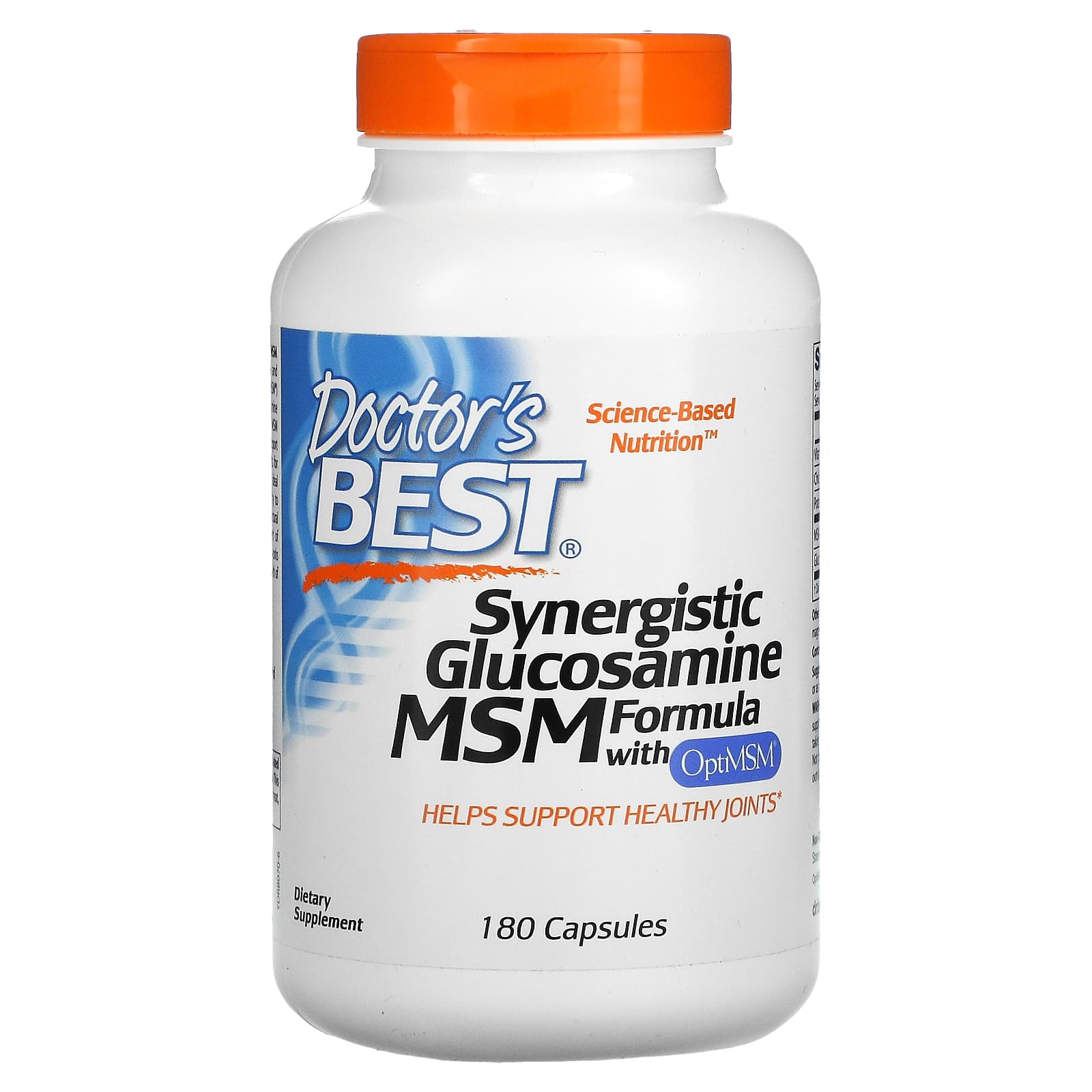Doctor's Best, Synergistic Glucosamine MSM Formula with OptiMSM®, 180 Capsules - B000LOXX6S
