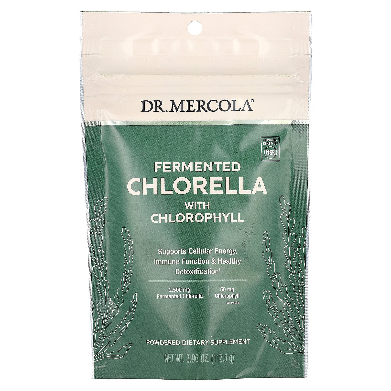 Dr. Mercola, Fermented Chlorella with Chlorophyll, 3.96 oz (112.5 g) - B0CPGCLLSL