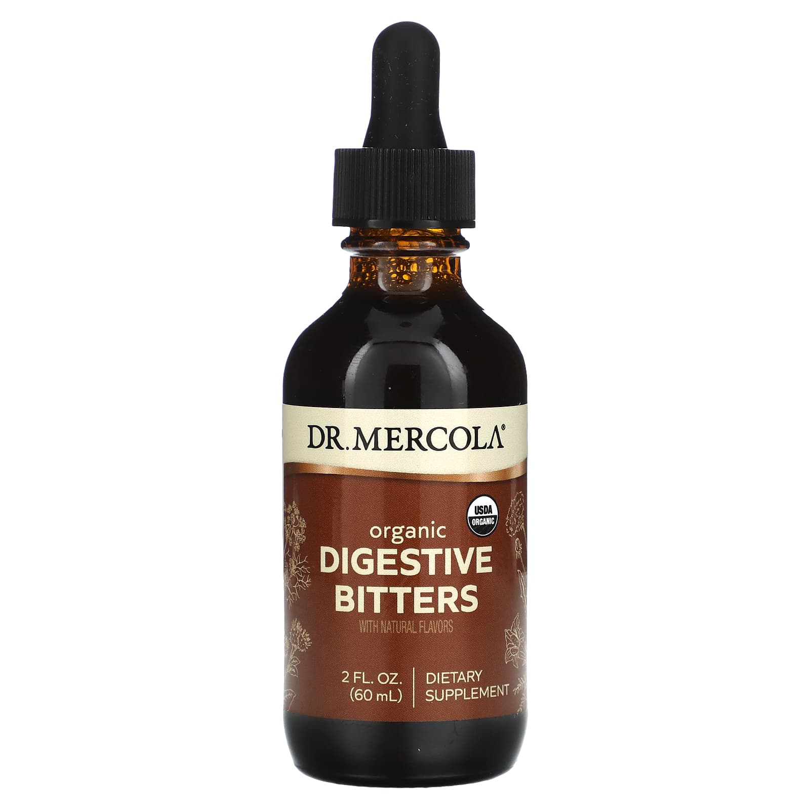 Dr. Mercola, Organic Digestive Bitters with Natural Flavors, 2 fl oz (60 ml) - B08LR17BBB