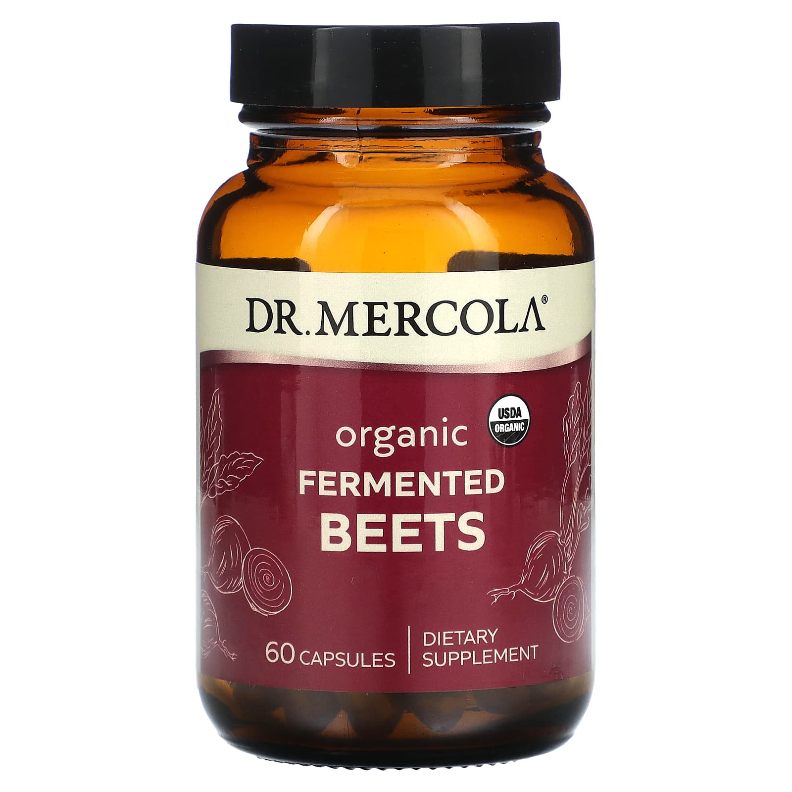 Dr. Mercola, Organic Fermented Beets, 60 Capsules - B08H71QRM7