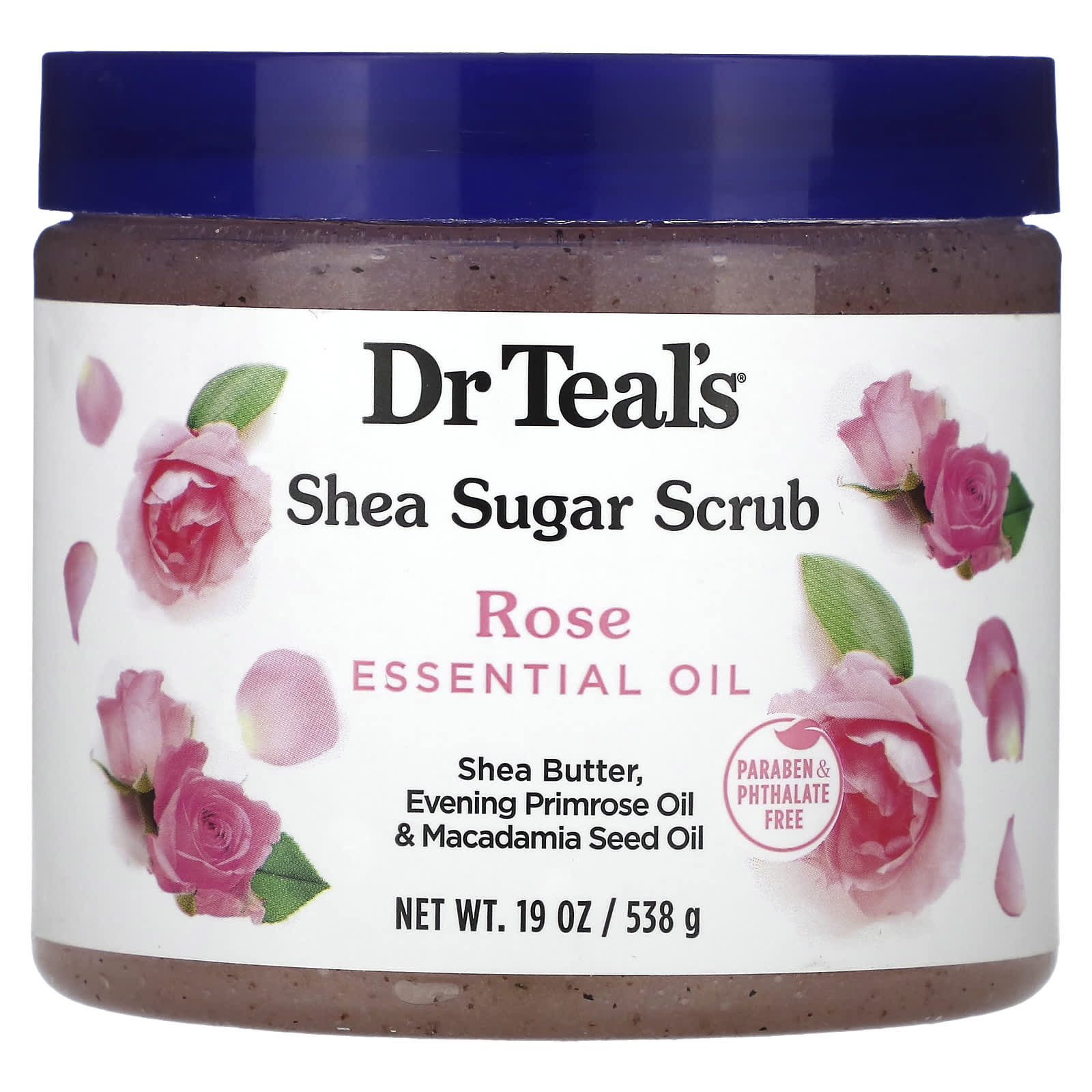 Dr. Teal's, Shea Sugar Scrub, Rose Essential Oil, 19 oz (538 g) - B09ZHWW2R4