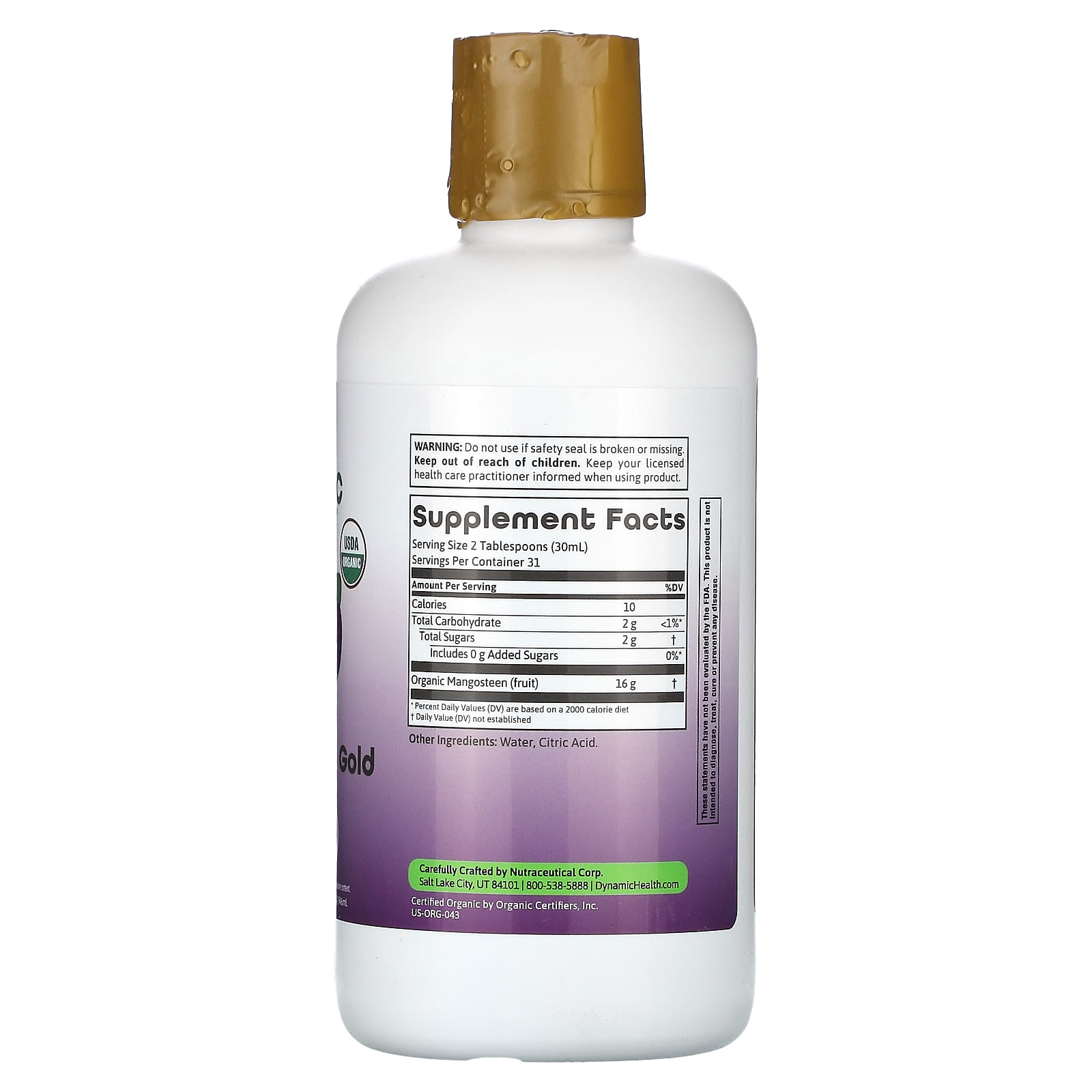 Dynamic Health, Organic Mangosteen Gold, 32 fl oz (946 ml) - B000X9FEVS