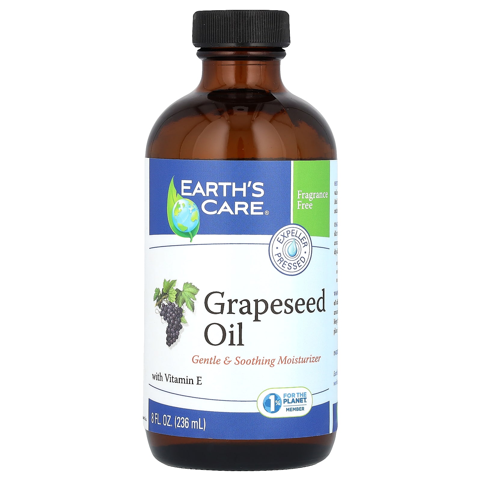 Earth's Care, Grapeseed Oil, 8 fl oz (236 ml) - B00IGJKROQ