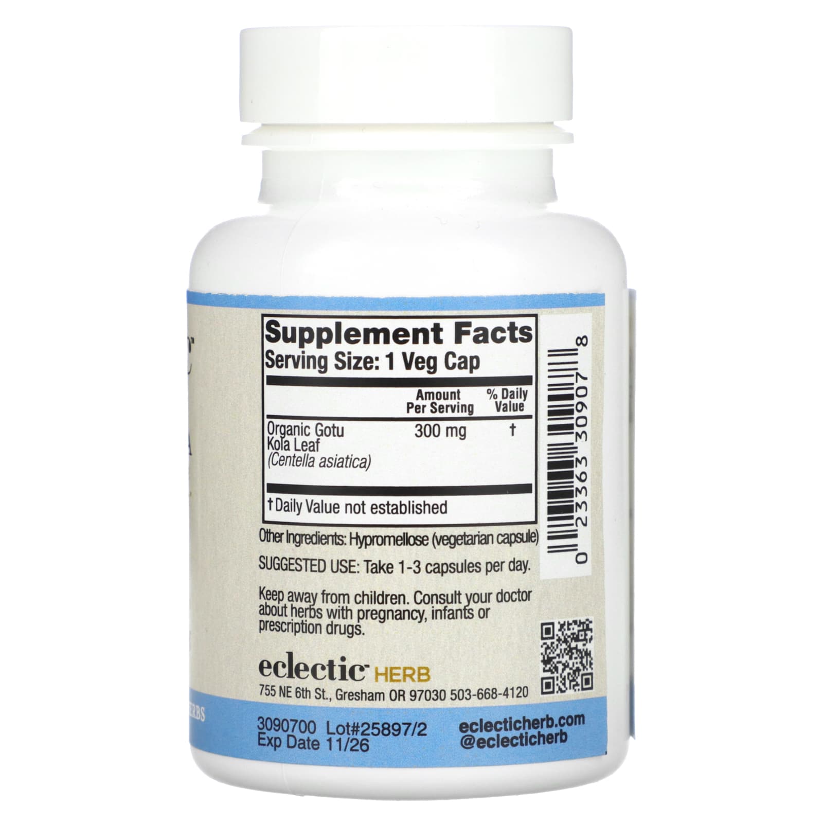 Eclectic Herb, Gotu Kola, 300 mg, 90 Veg Caps - B001B78BXY