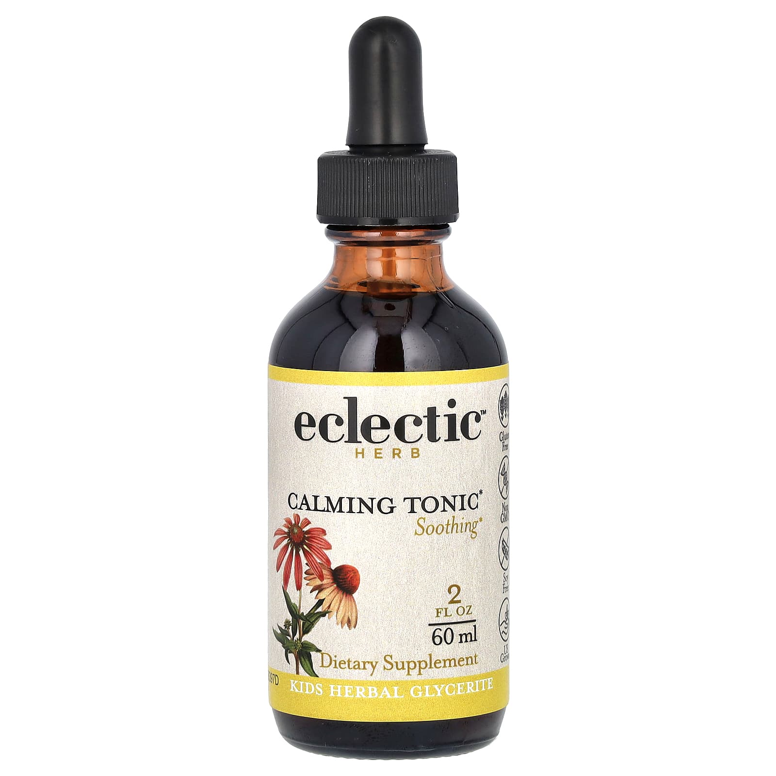 Eclectic Herb, Herb, Kids Herbal Glycerite, Calming Tonic, 2 fl oz (60 ml) - B091V3D2H4