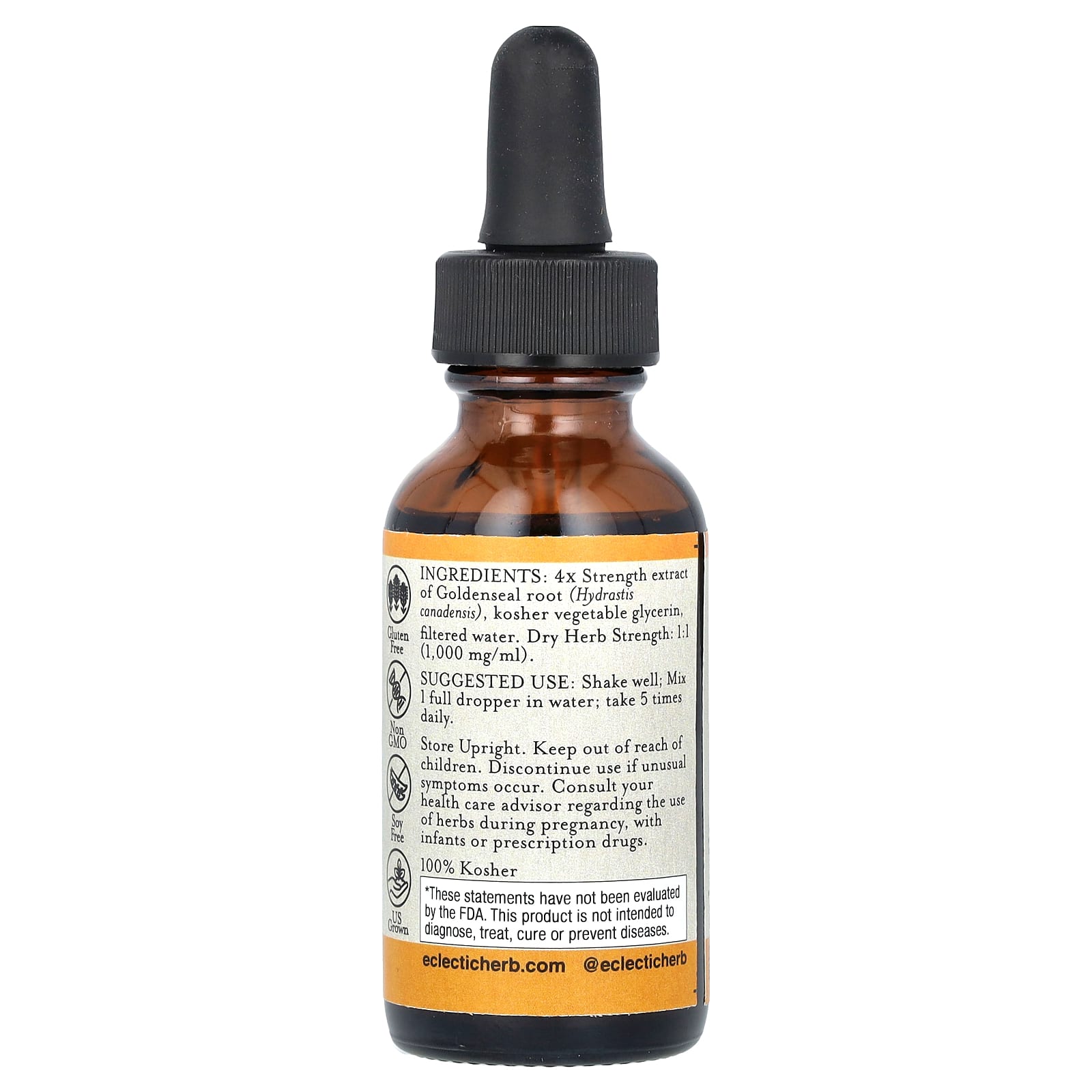 Eclectic Herb, Herb, Liquid Goldenseal, 1 fl oz (30 ml) - B00128UG7G