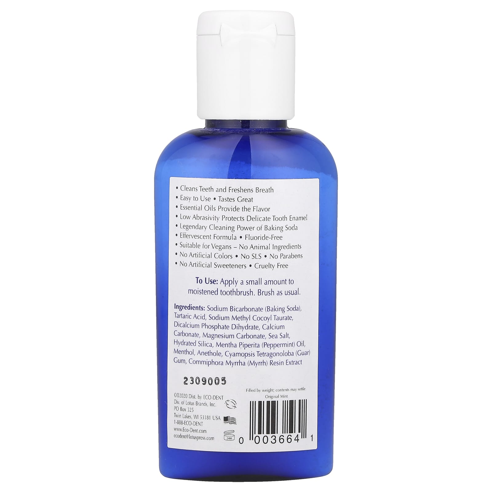 Eco-Dent, Daily Care™, Baking Soda Toothpowder, Original Mint, 2 oz (56 g) - B071D4M74B