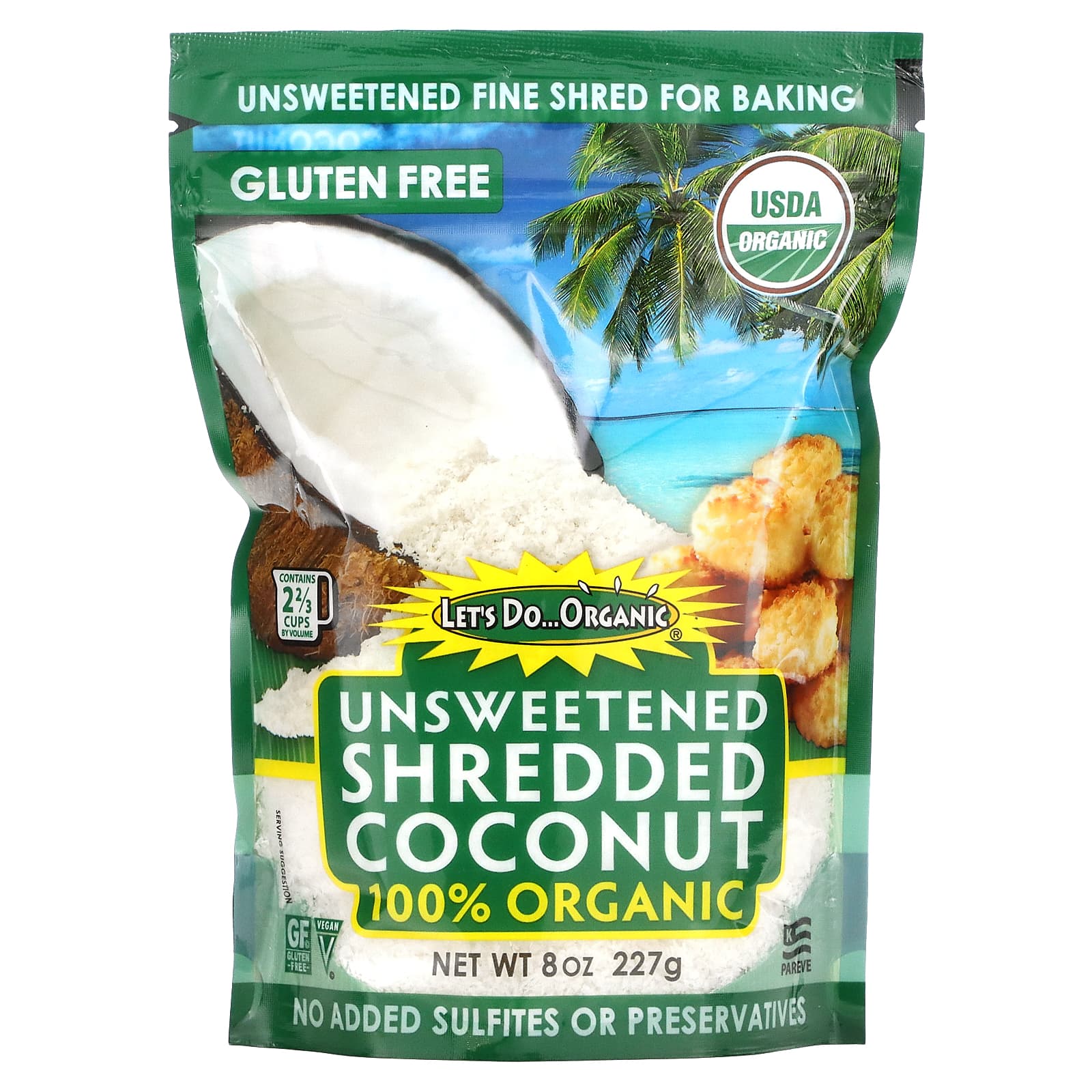 Edward & Sons, Let's Do Organic, Organic Unsweetened Shredded Coconut, 8 oz (227 g) - B000VK11N4