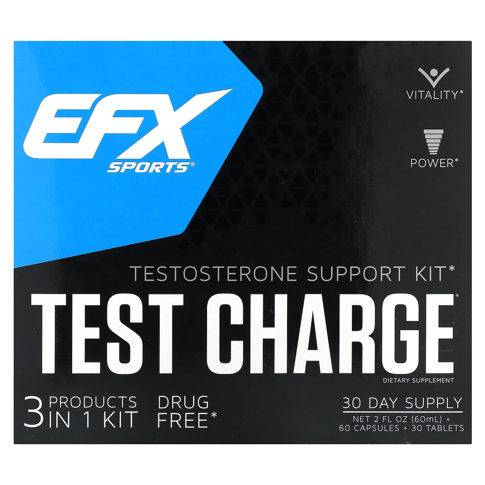 EFX Sports, Test Charge, Testosterone Support Kit, 1 Kit - B01N5FF92Q